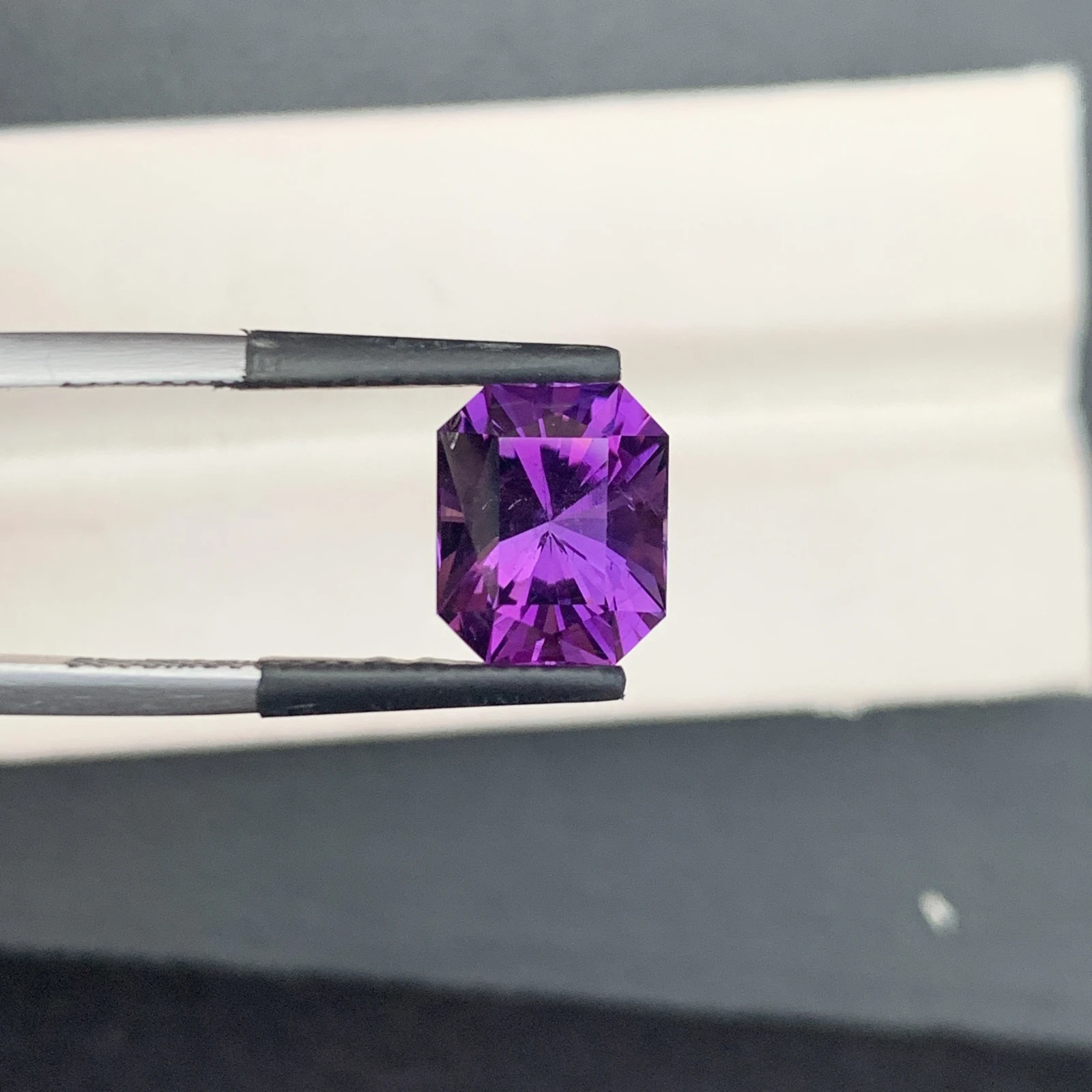 Natural Purple Amethyst 3.86 Carat Fancy Cut Octagon Shape Loose Gemstone