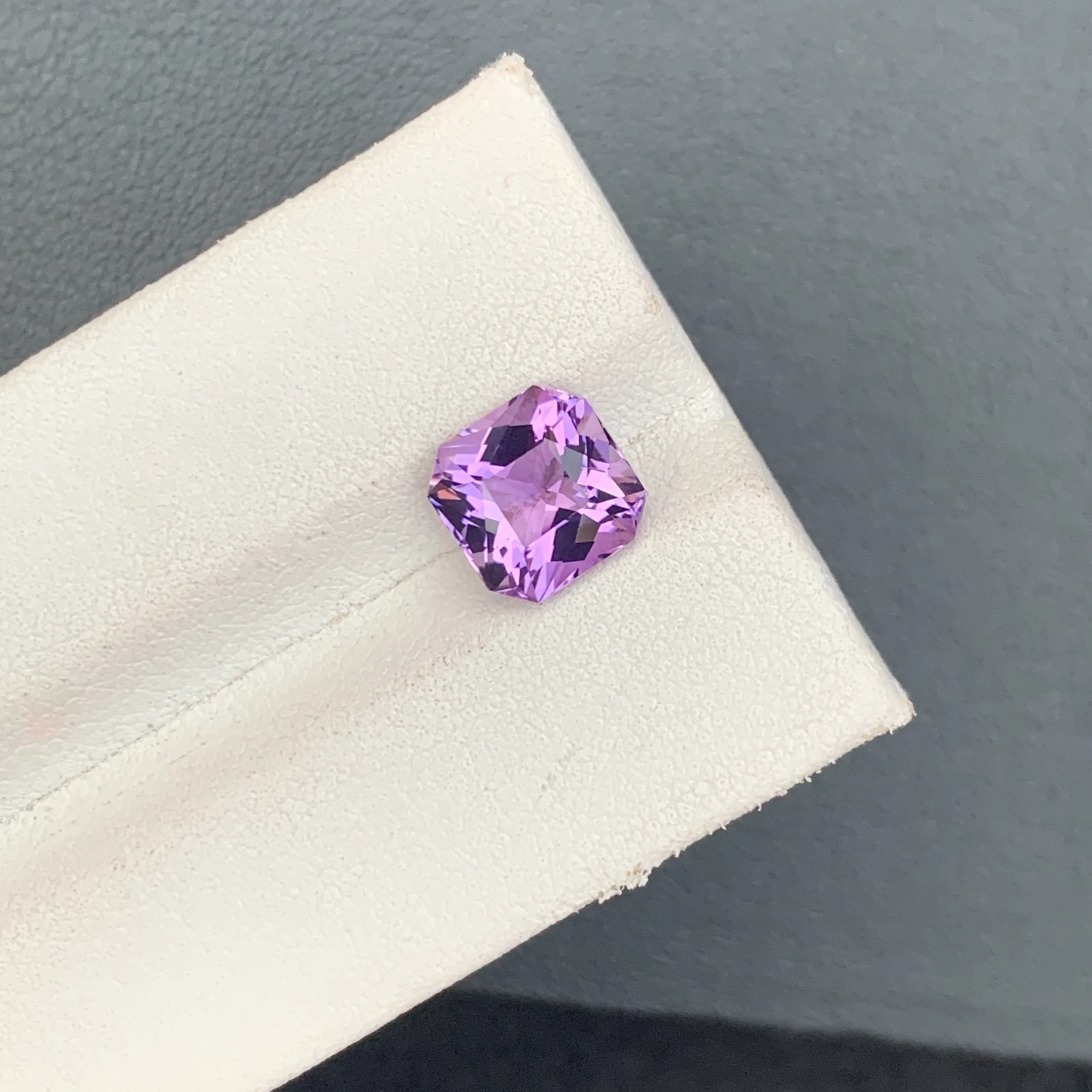 Natural Purple Amethyst 2.37 Carat Faceted Fancy Cut Octagon Shape Loose Gemstone