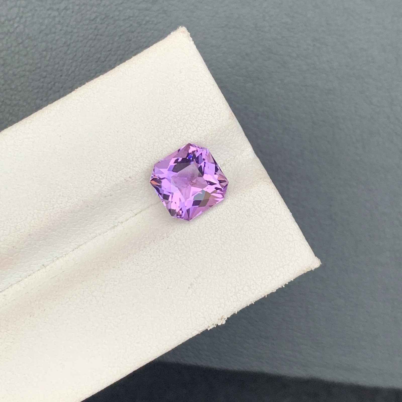 Natural Purple Amethyst 2.37 Carat Faceted Fancy Cut Octagon Shape Loose Gemstone
