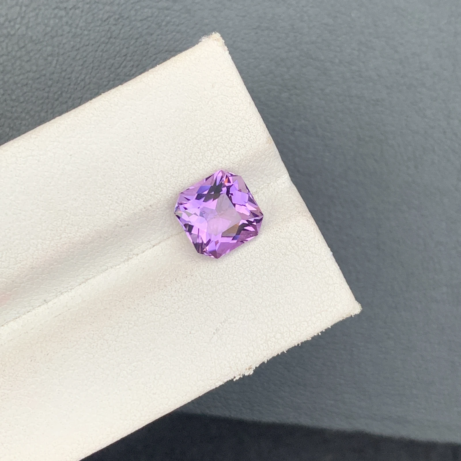 Natural Purple Amethyst 2.37 Carat Faceted Fancy Cut Octagon Shape Loose Gemstone