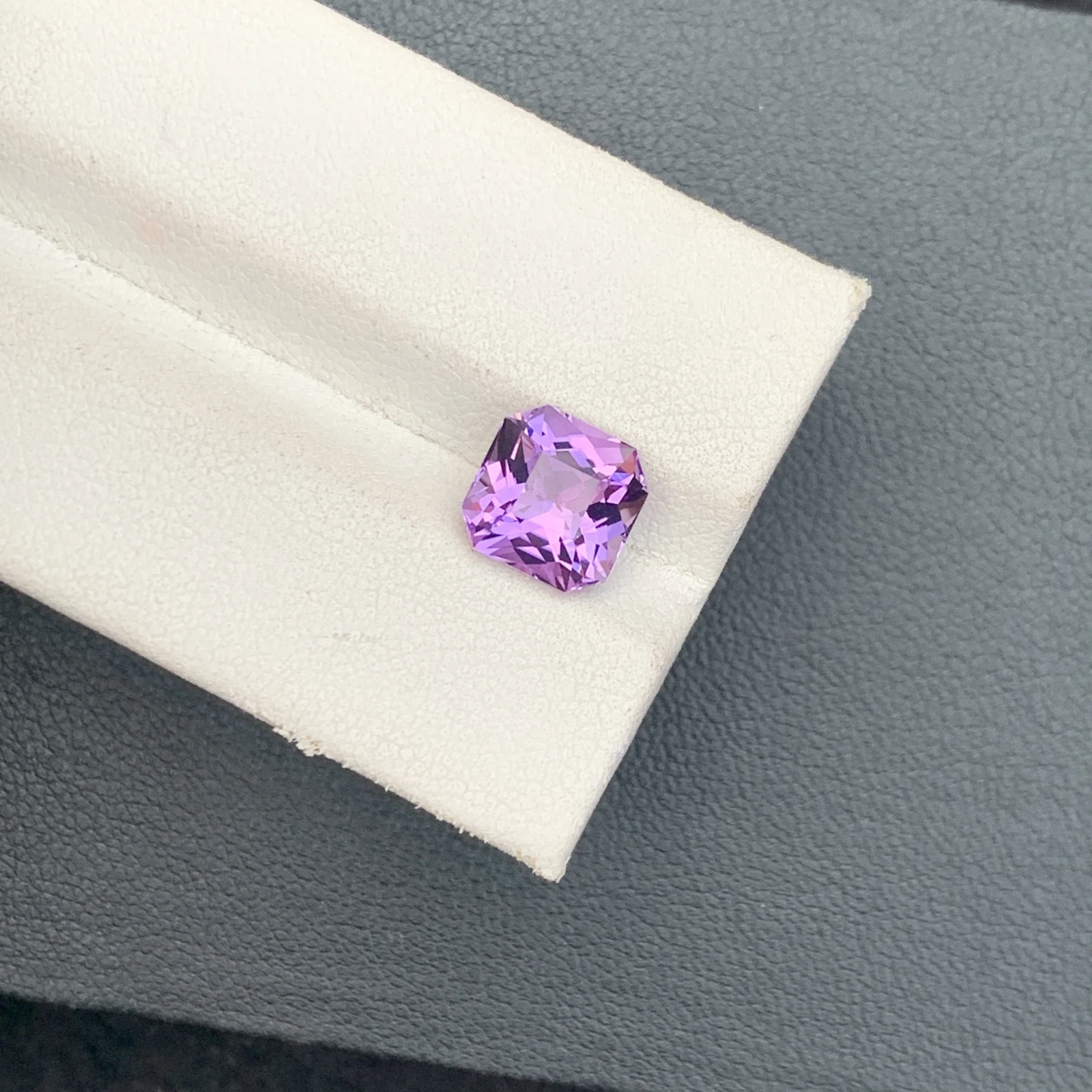 Natural Purple Amethyst 2.37 Carat Faceted Fancy Cut Octagon Shape Loose Gemstone