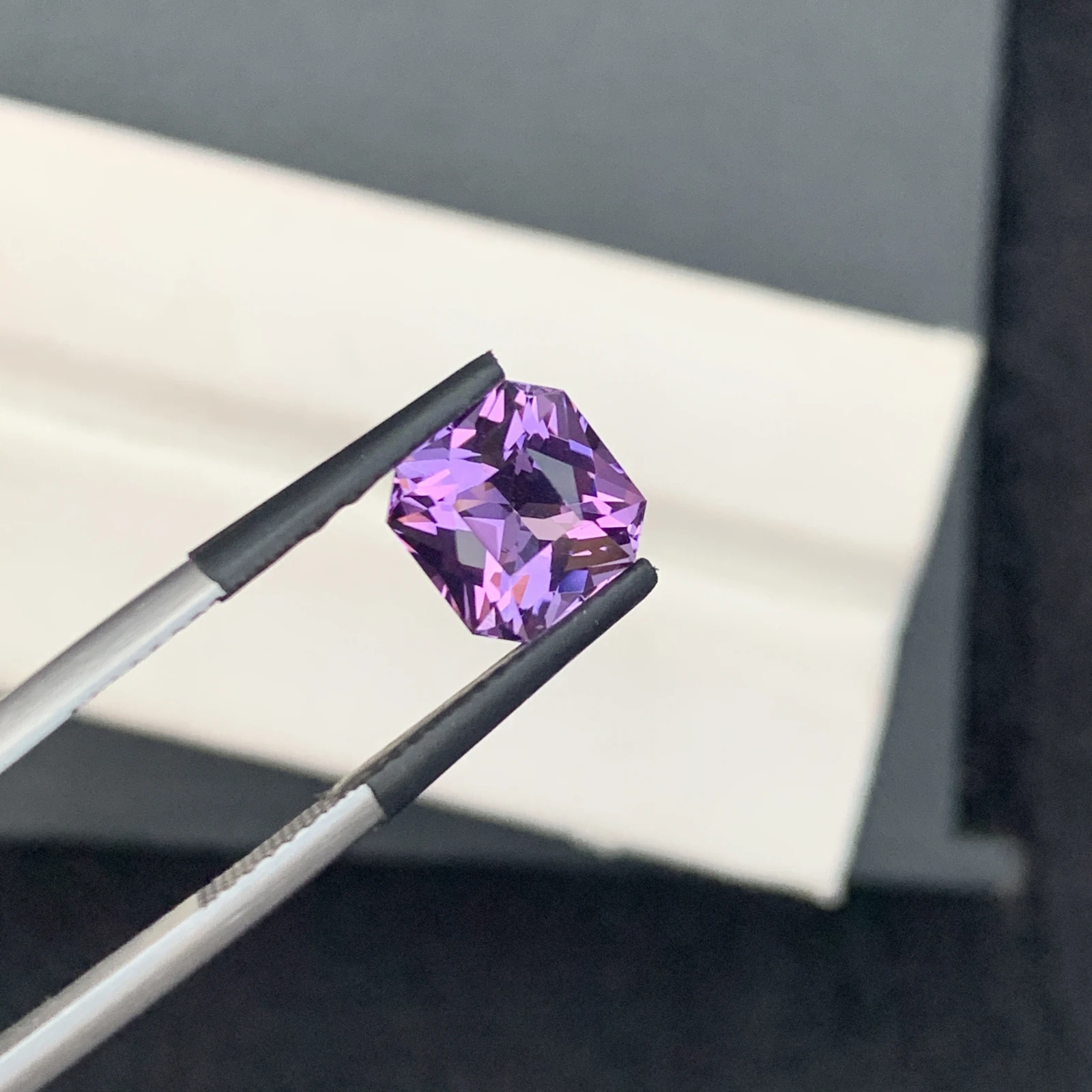 Natural Purple Amethyst 2.37 Carat Faceted Fancy Cut Octagon Shape Loose Gemstone