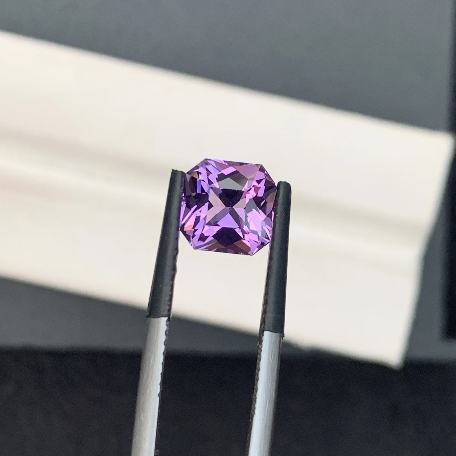 Natural Purple Amethyst 2.37 Carat Faceted Fancy Cut Octagon Shape Loose Gemstone