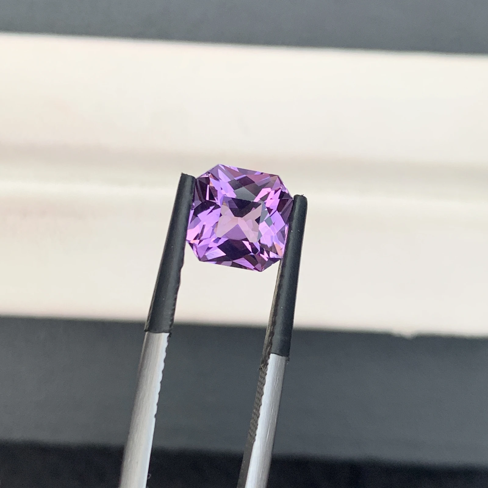 Natural Purple Amethyst 2.37 Carat Faceted Fancy Cut Octagon Shape Loose Gemstone