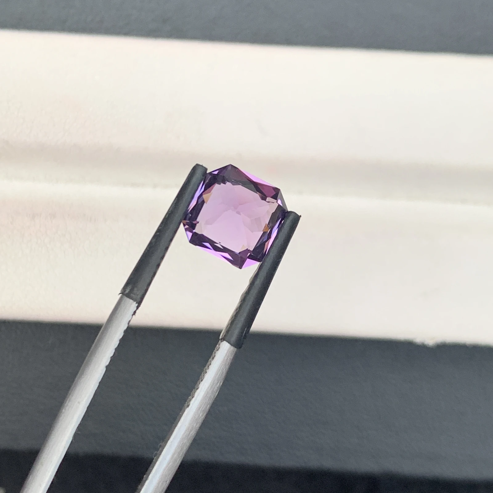 Natural Purple Amethyst 2.37 Carat Faceted Fancy Cut Octagon Shape Loose Gemstone