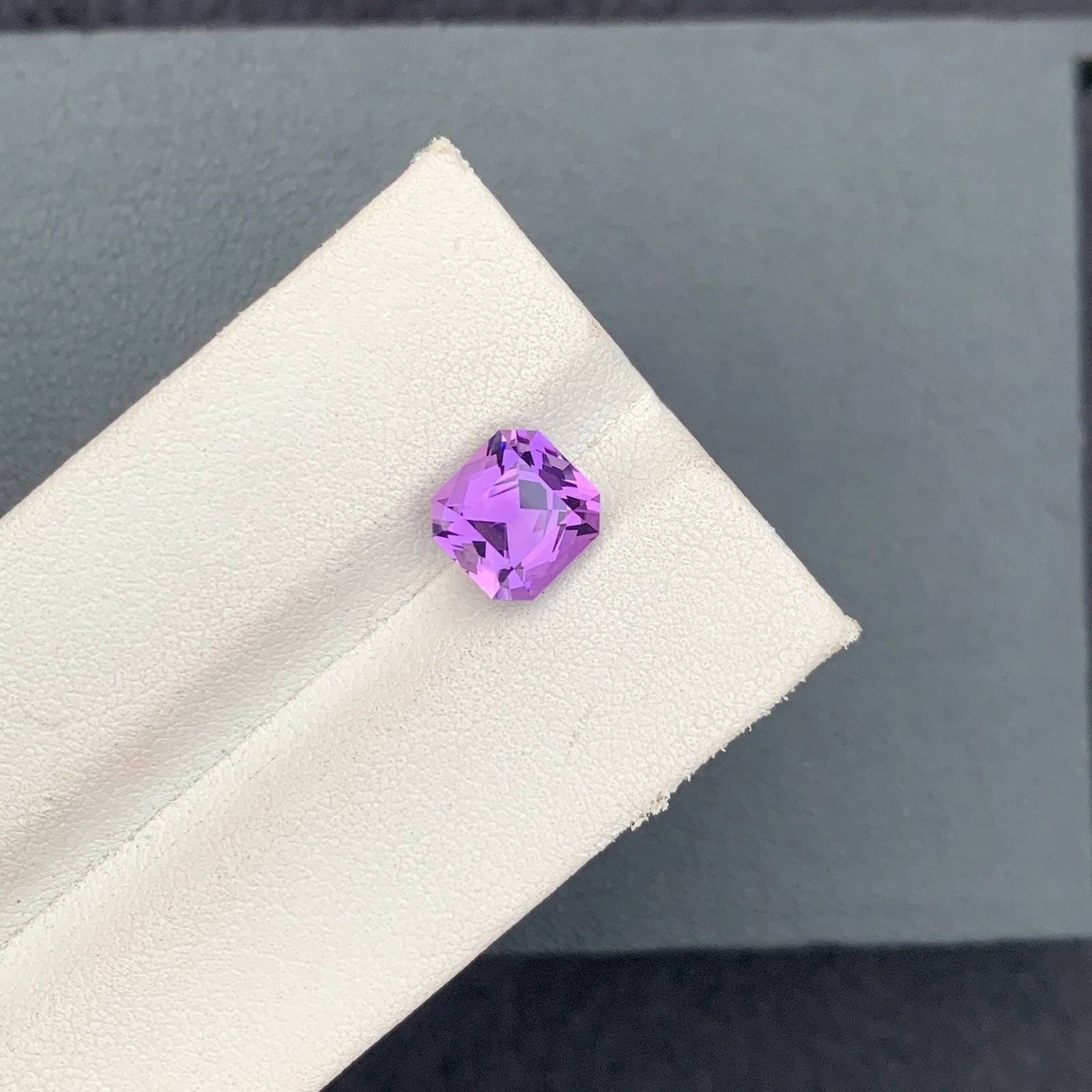 Natural Purple Amethyst 2.37 Carat Faceted Octagon Shape Loose Gemstone