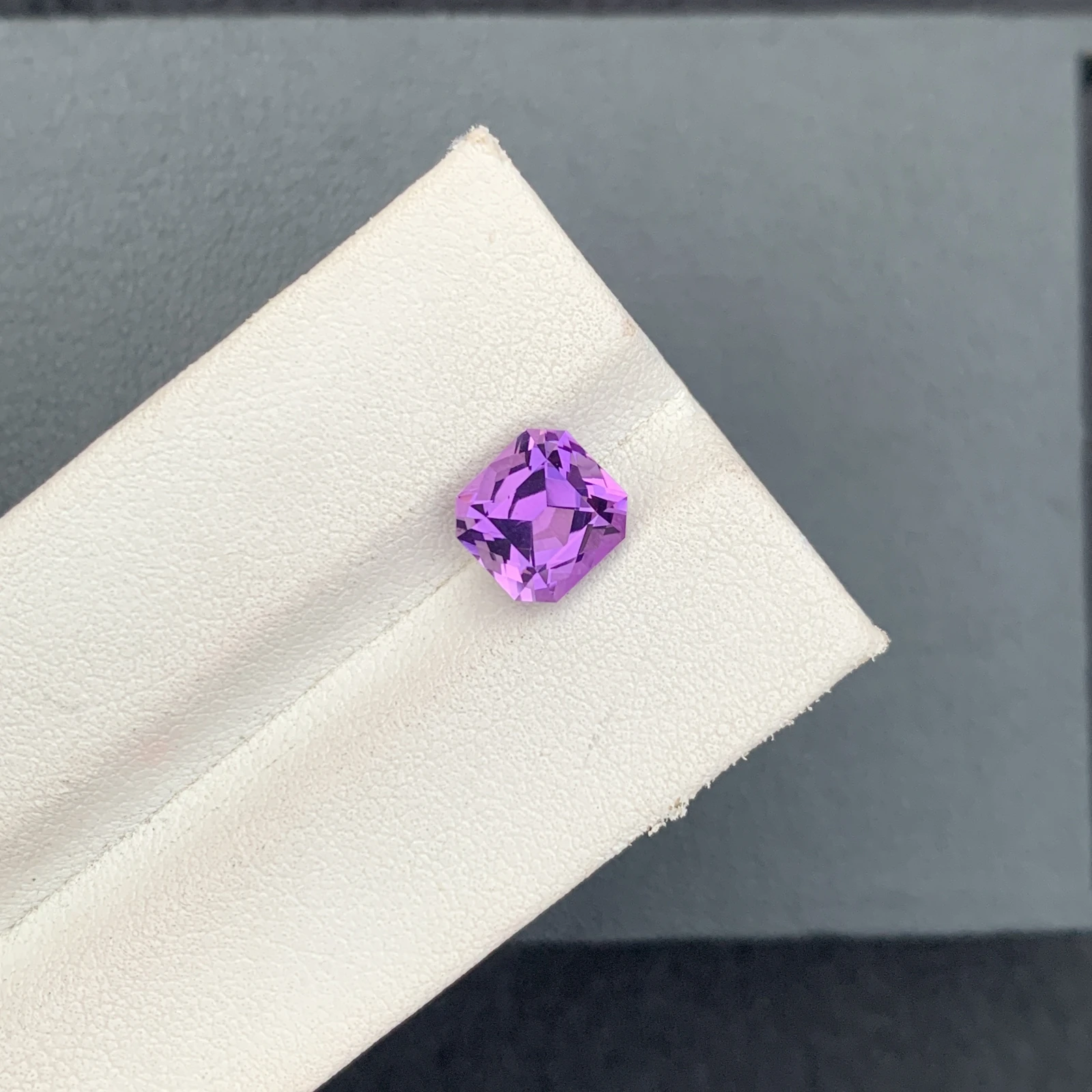 Natural Purple Amethyst 2.37 Carat Faceted Octagon Shape Loose Gemstone