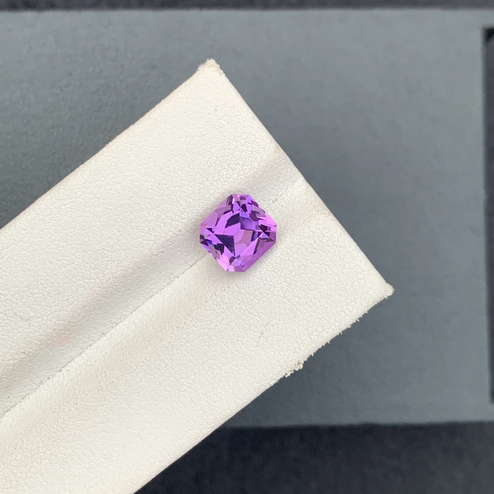 Natural Purple Amethyst 2.37 Carat Faceted Octagon Shape Loose Gemstone