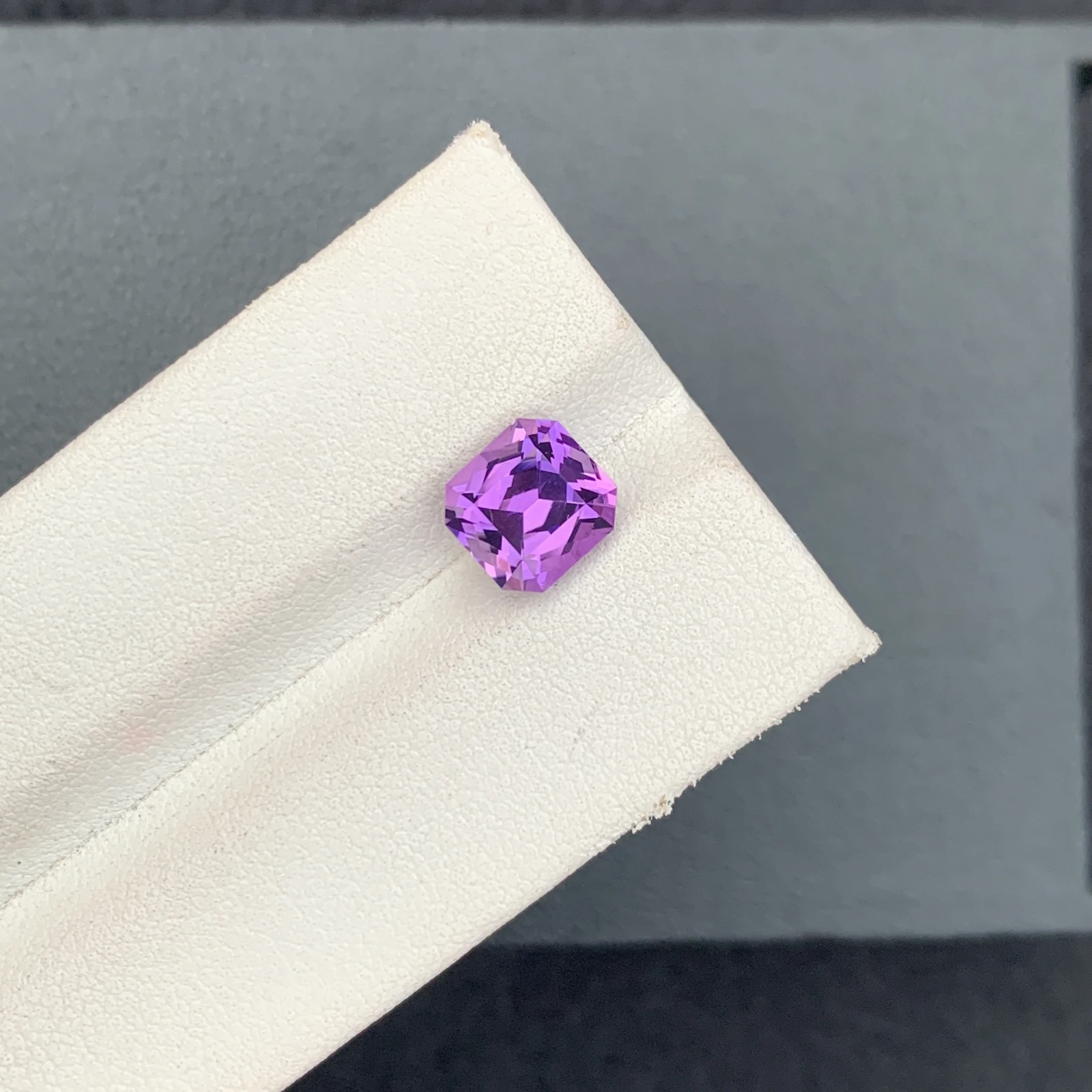 Natural Purple Amethyst 2.37 Carat Faceted Octagon Shape Loose Gemstone