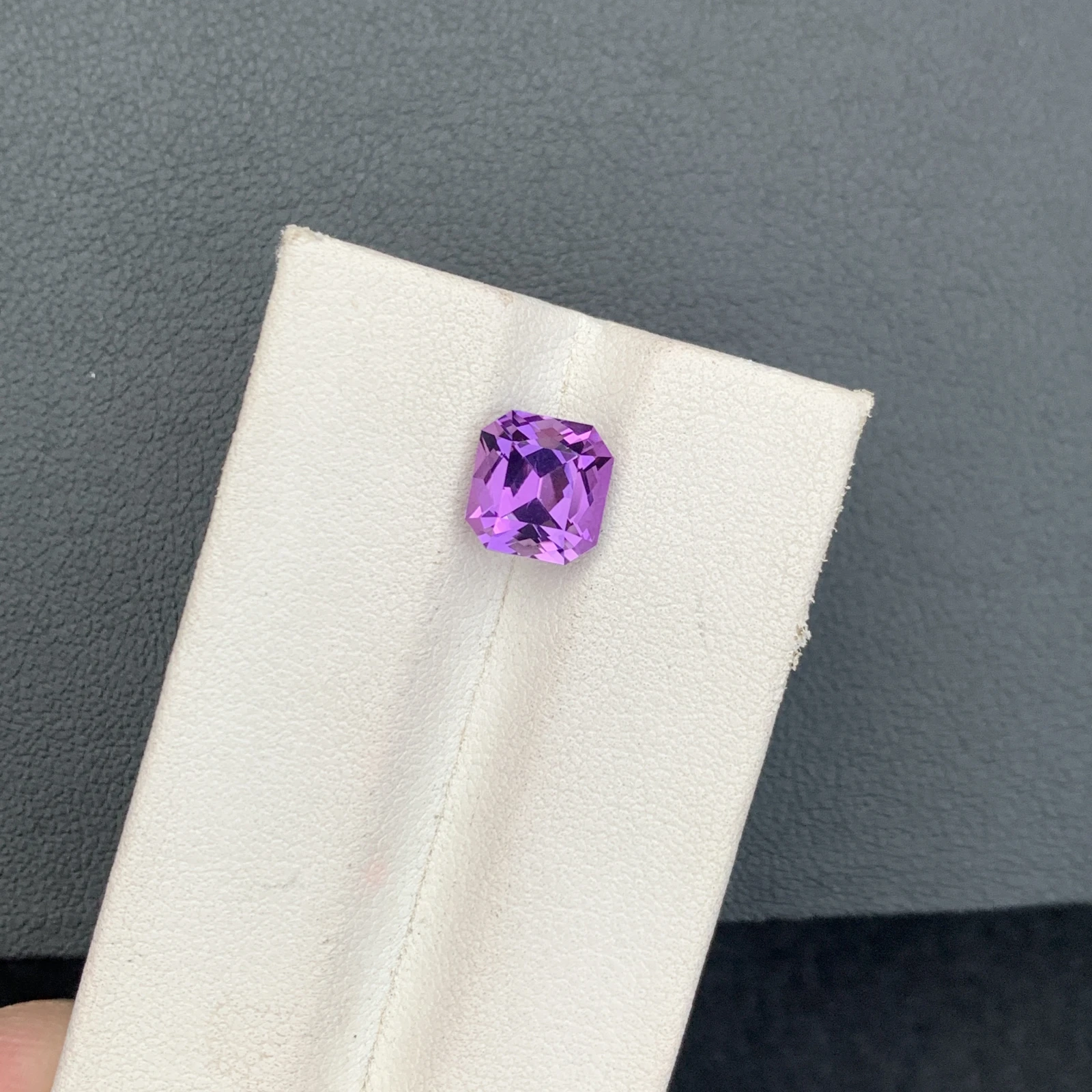 Natural Purple Amethyst 2.37 Carat Faceted Octagon Shape Loose Gemstone