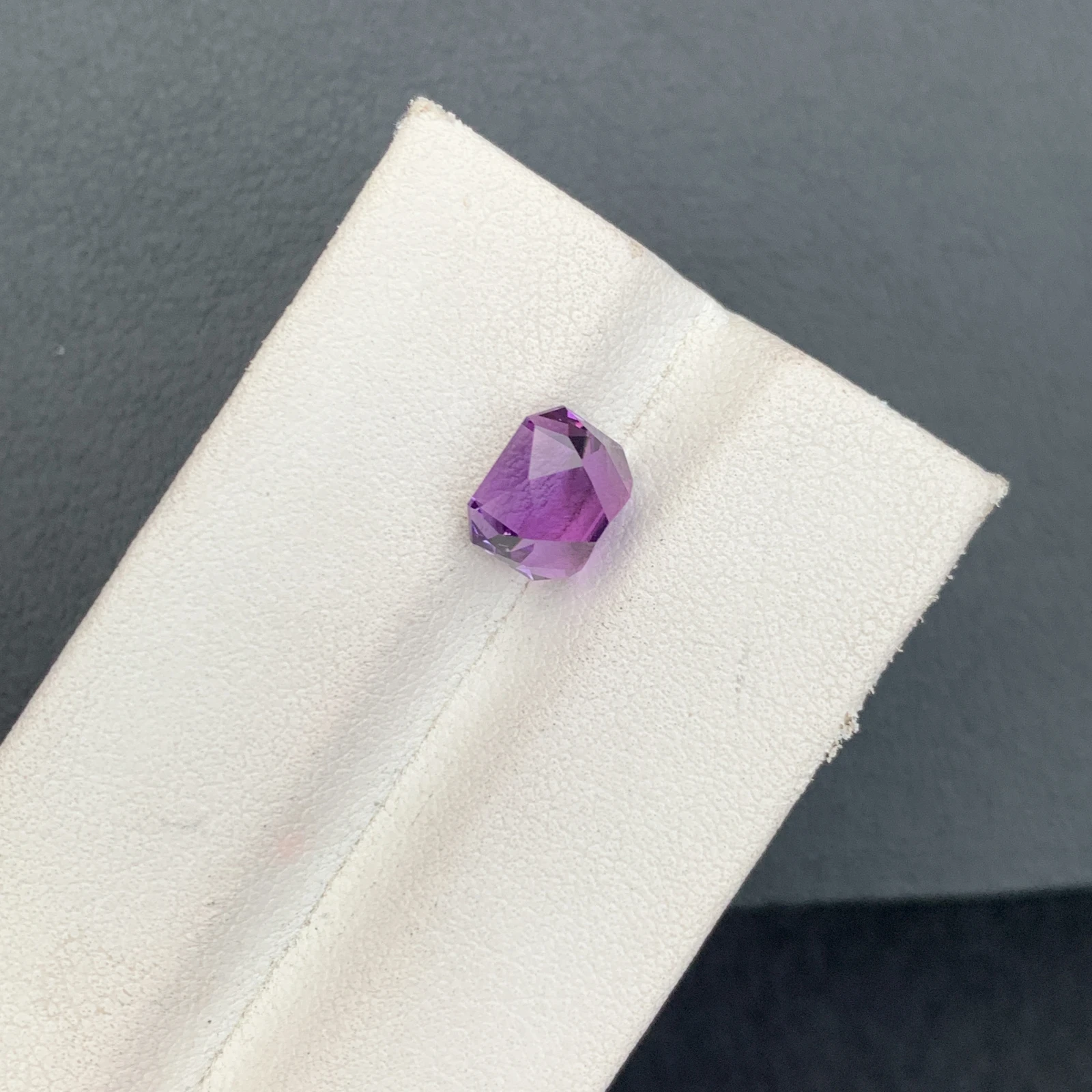 Natural Purple Amethyst 2.37 Carat Faceted Octagon Shape Loose Gemstone