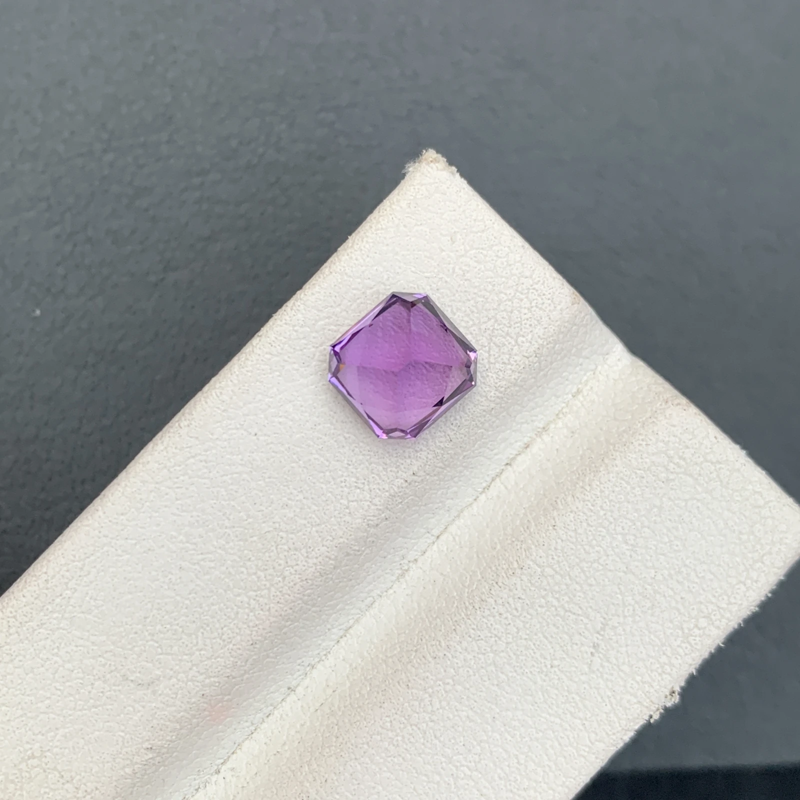 Natural Purple Amethyst 2.37 Carat Faceted Octagon Shape Loose Gemstone