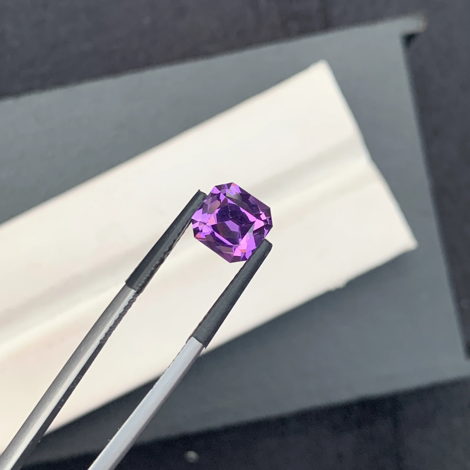 Natural Purple Amethyst 2.37 Carat Faceted Octagon Shape Loose Gemstone