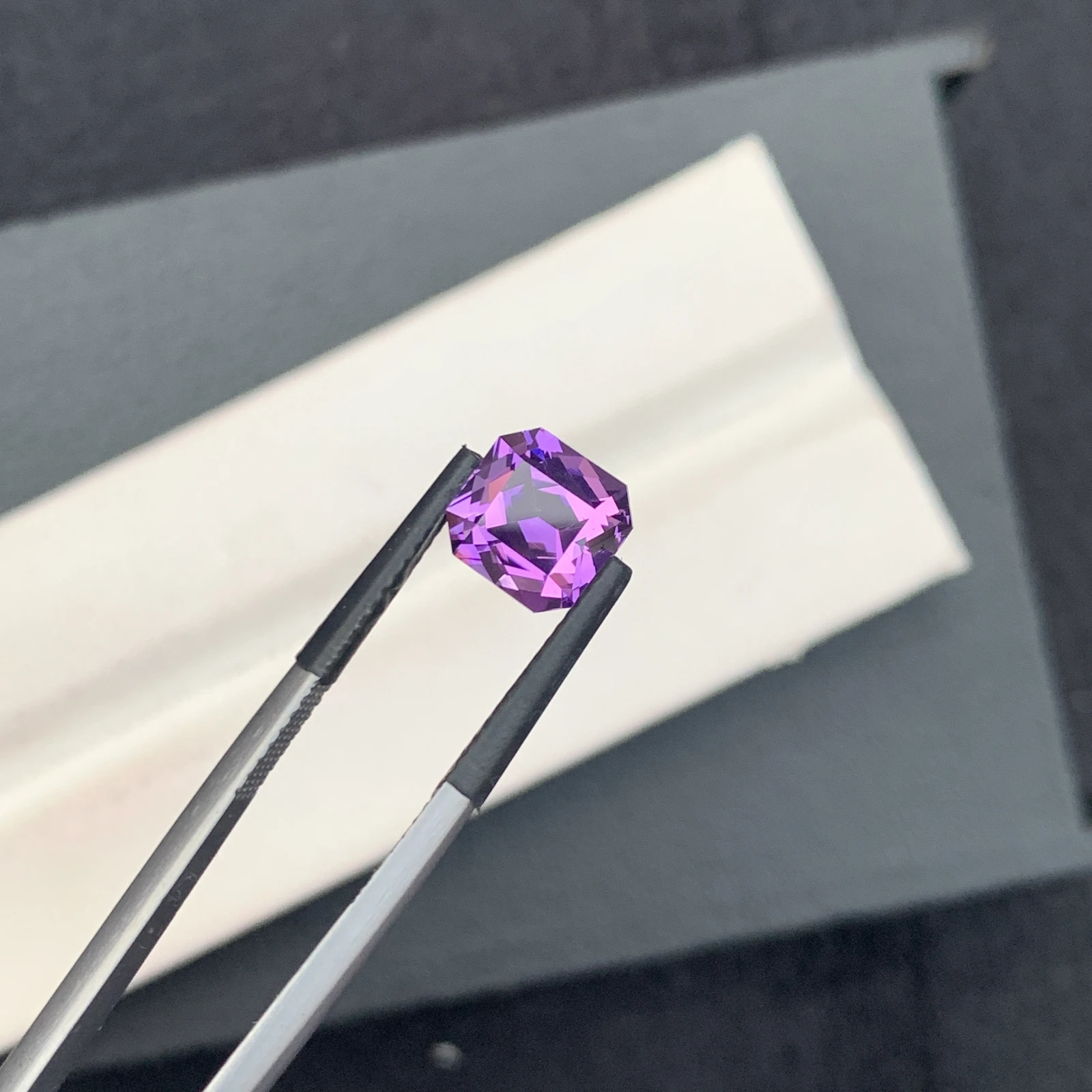 Natural Purple Amethyst 2.37 Carat Faceted Octagon Shape Loose Gemstone