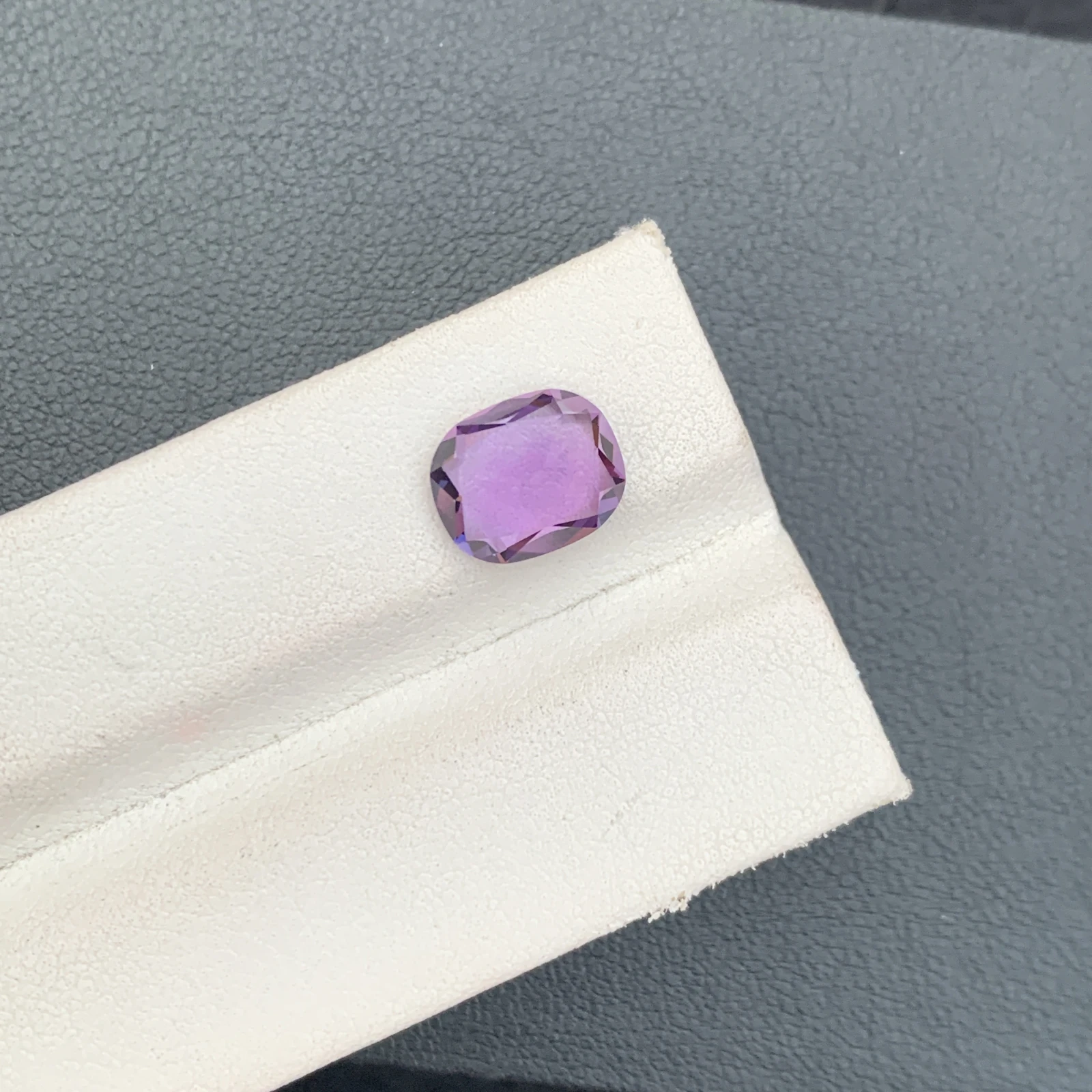 Natural Purple Amethyst 2.66 Carat Faceted Cushion Shape Loose Gemstone