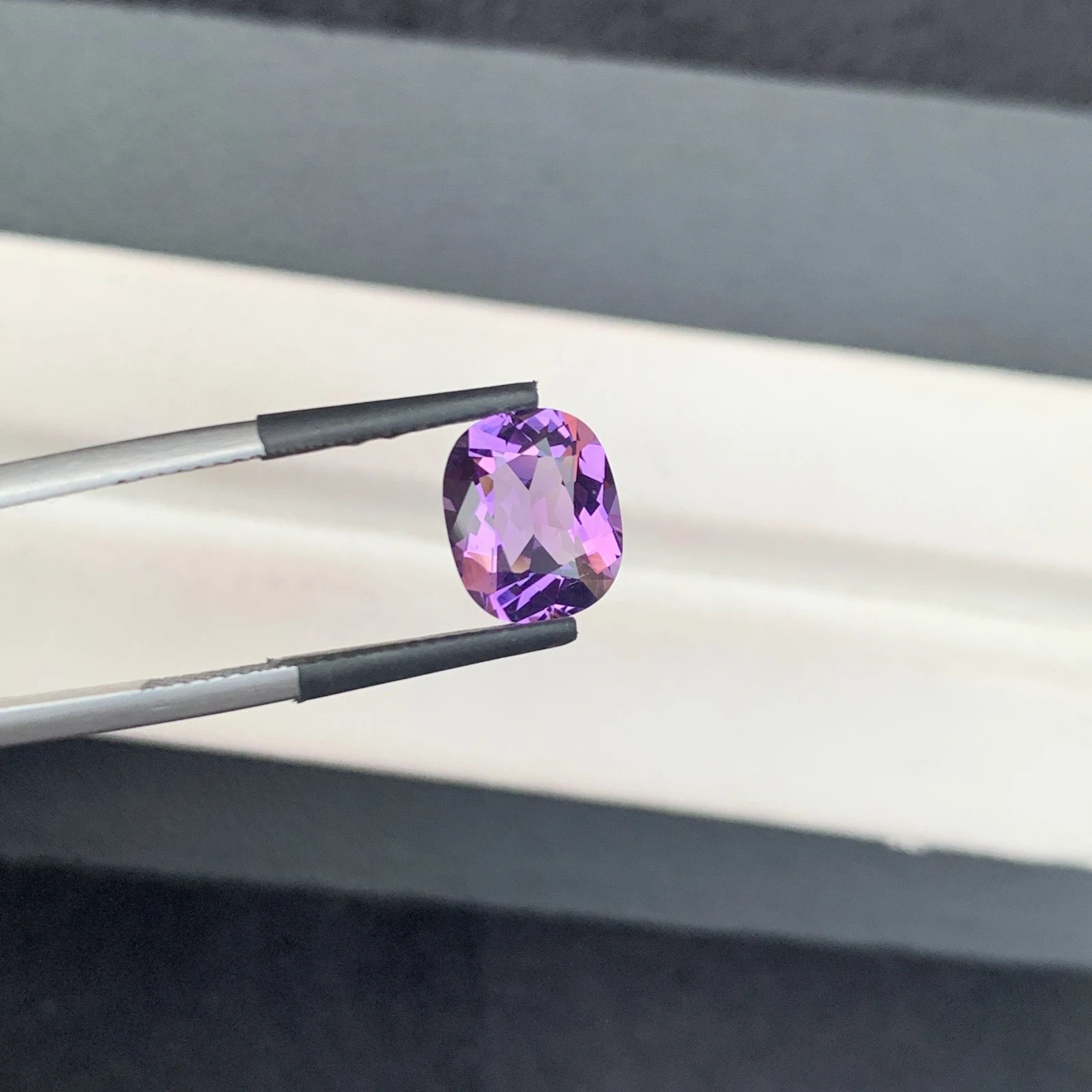 Natural Purple Amethyst 2.66 Carat Faceted Cushion Shape Loose Gemstone