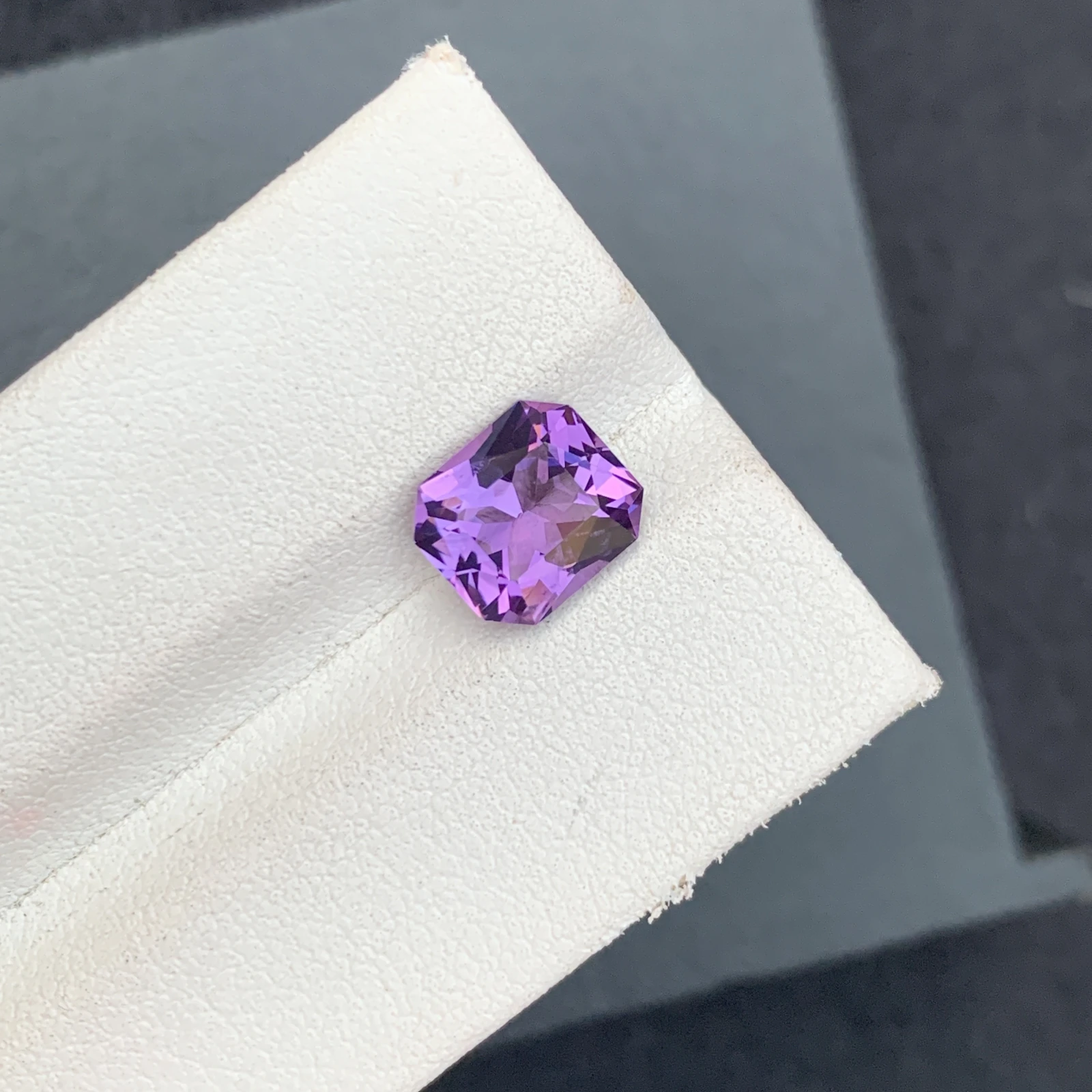 Natural Purple Amethyst 2.12 carat Faceted Octagon Fancy Cut Loose Gemstone