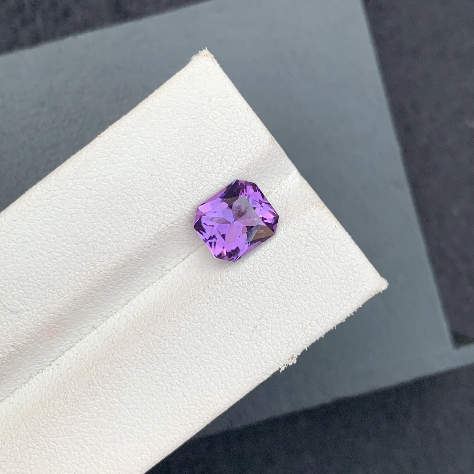 Natural Purple Amethyst 2.12 carat Faceted Octagon Fancy Cut Loose Gemstone