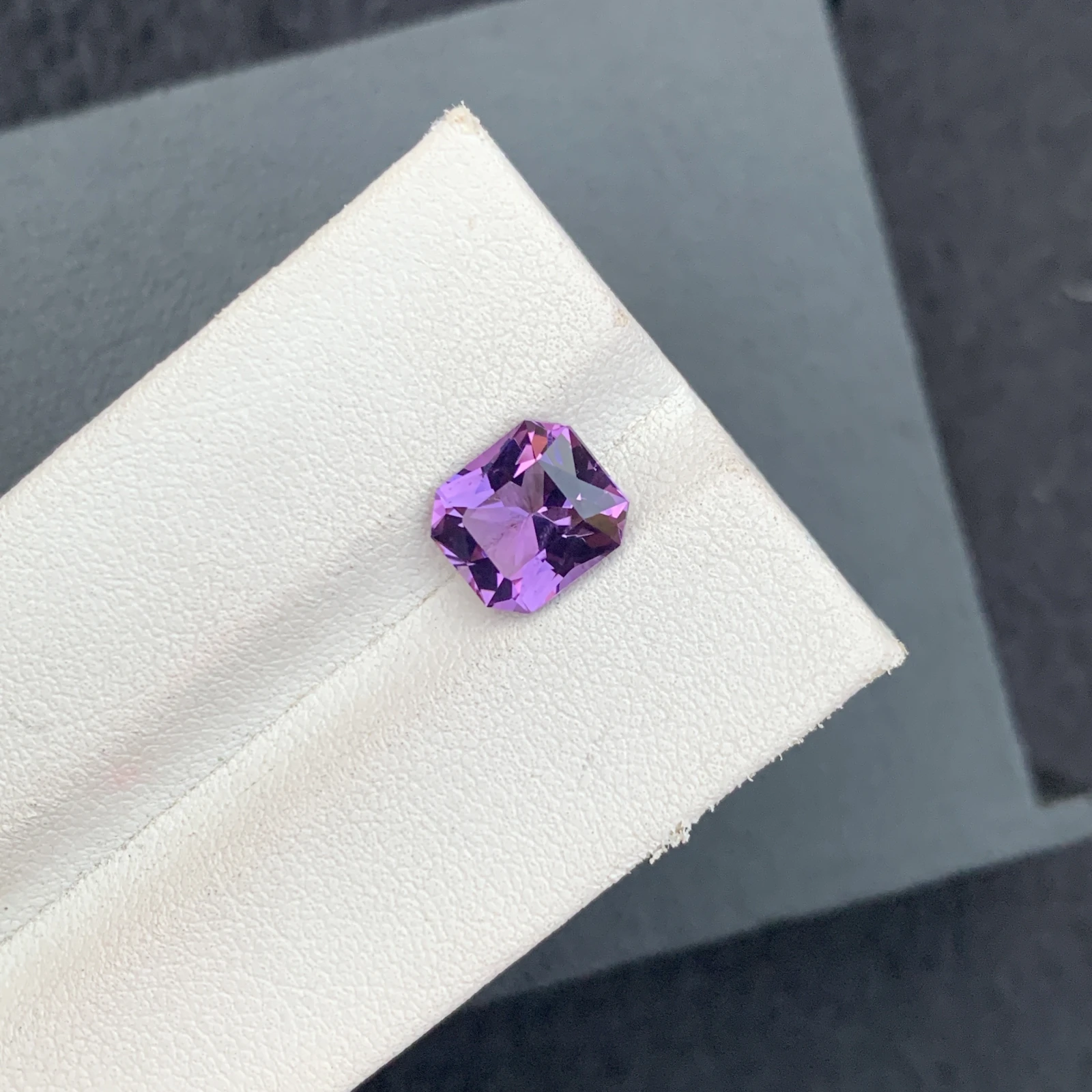 Natural Purple Amethyst 2.12 carat Faceted Octagon Fancy Cut Loose Gemstone