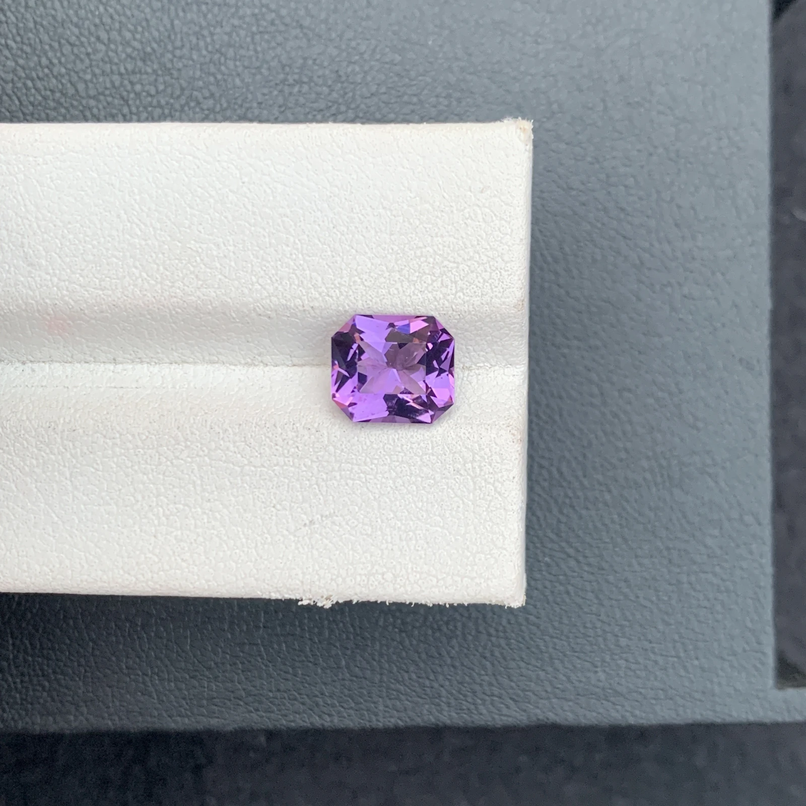 Natural Purple Amethyst 2.12 carat Faceted Octagon Fancy Cut Loose Gemstone