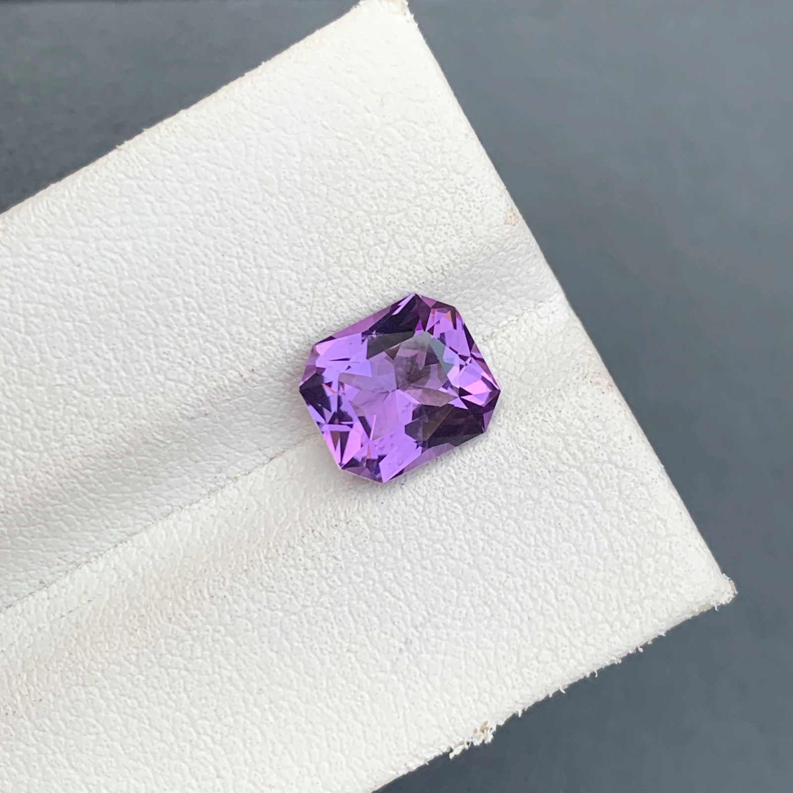 Natural Purple Amethyst 2.12 carat Faceted Octagon Fancy Cut Loose Gemstone