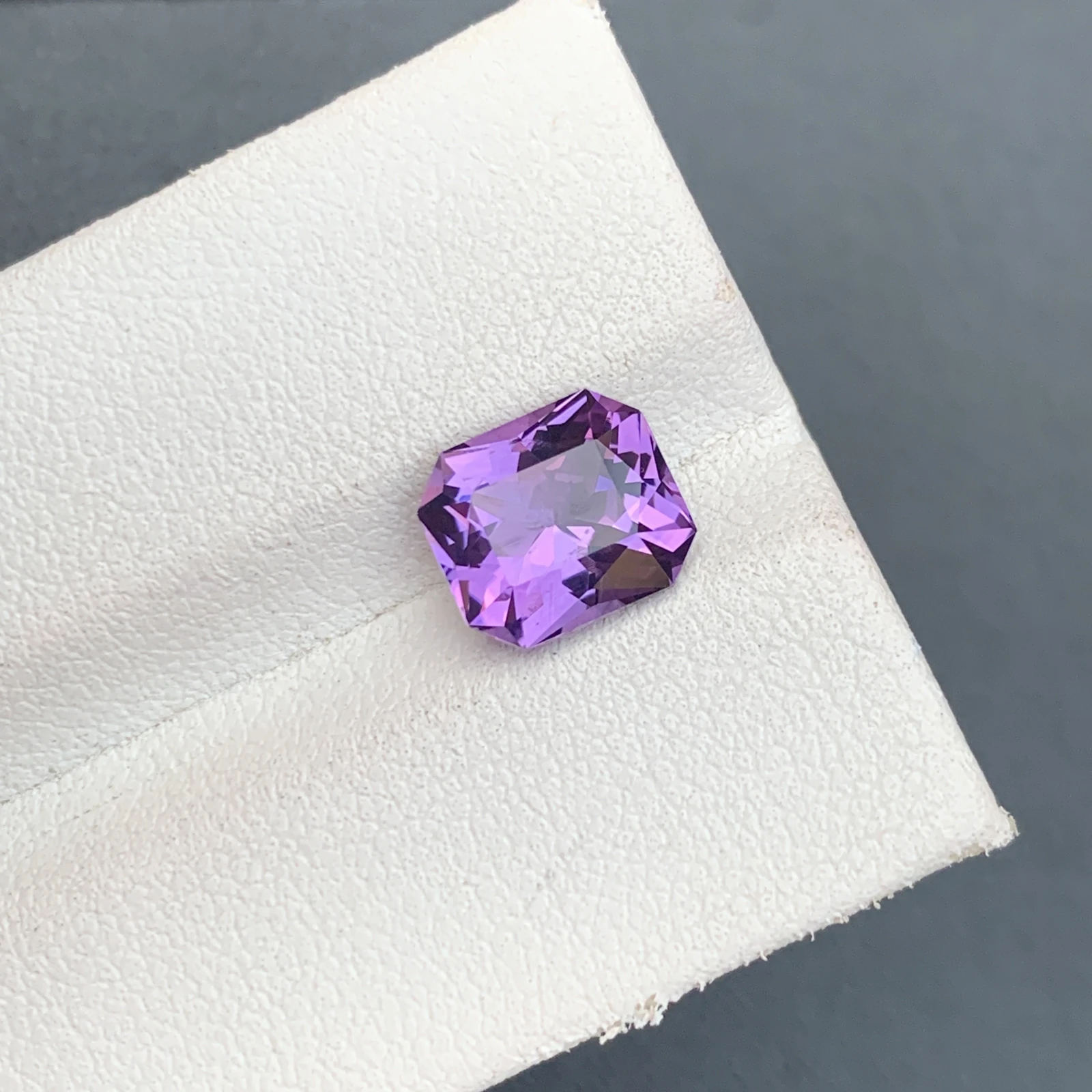 Natural Purple Amethyst 2.12 carat Faceted Octagon Fancy Cut Loose Gemstone