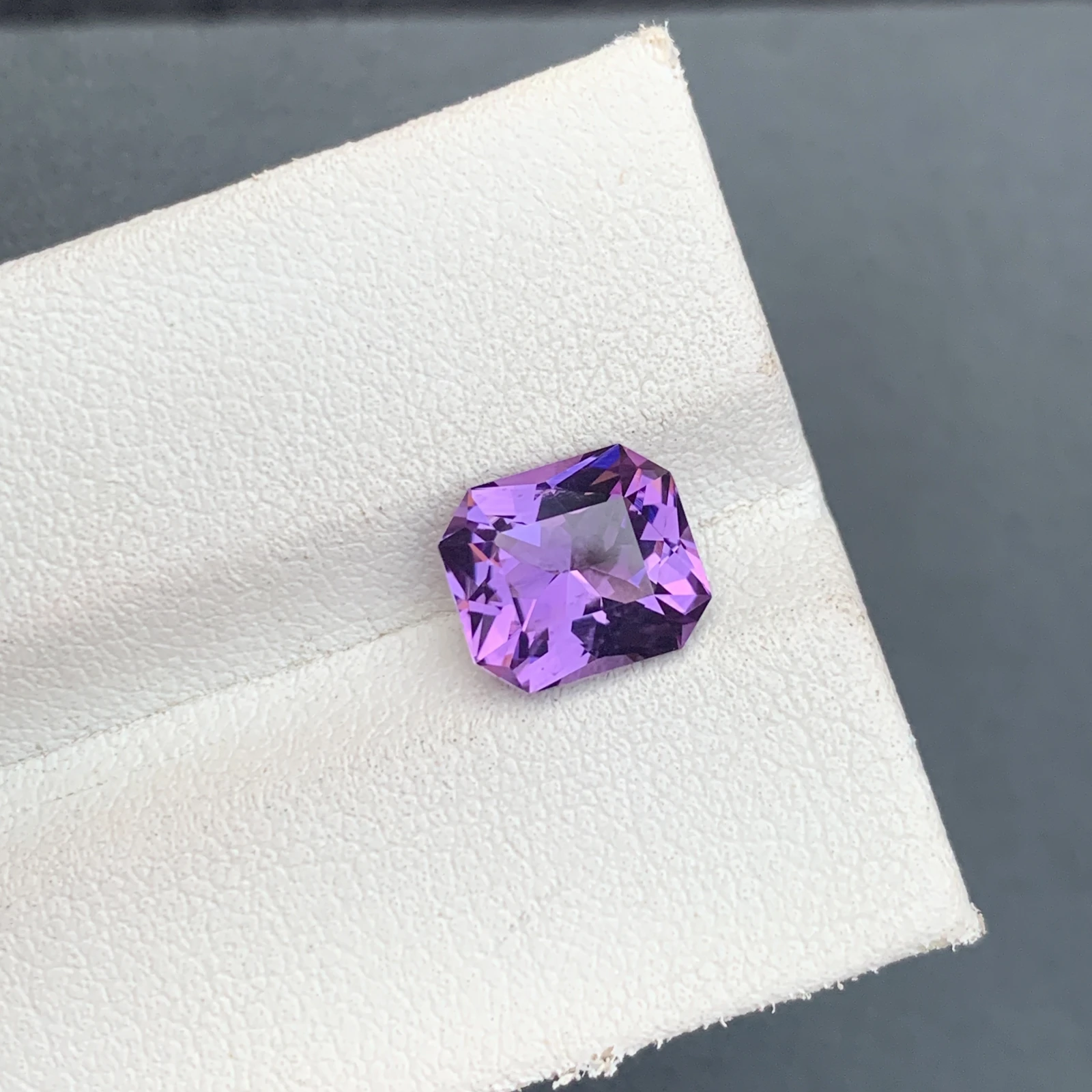 Natural Purple Amethyst 2.12 carat Faceted Octagon Fancy Cut Loose Gemstone