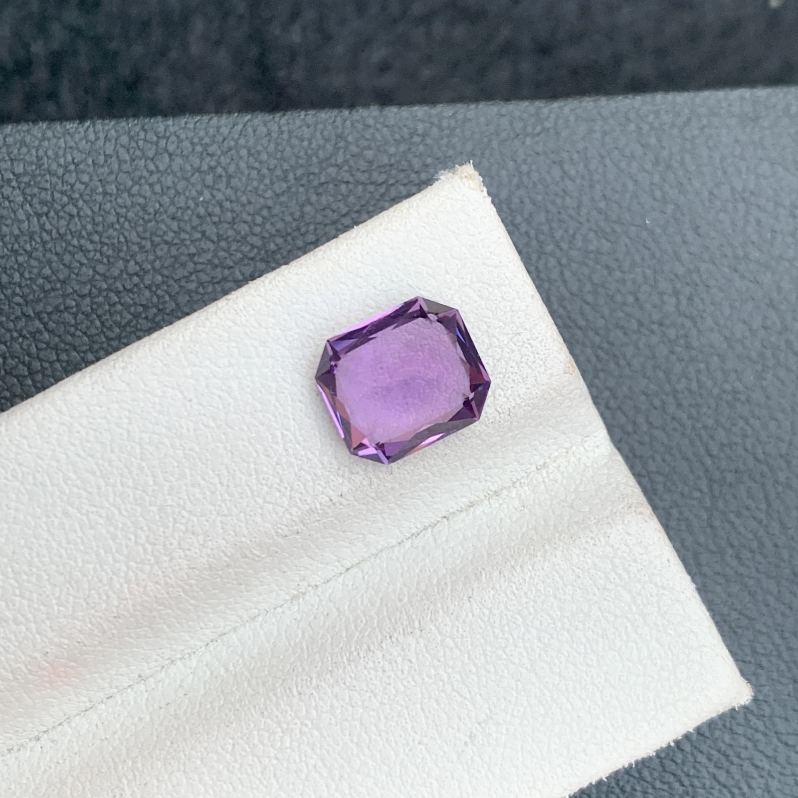 Natural Purple Amethyst 2.12 carat Faceted Octagon Fancy Cut Loose Gemstone