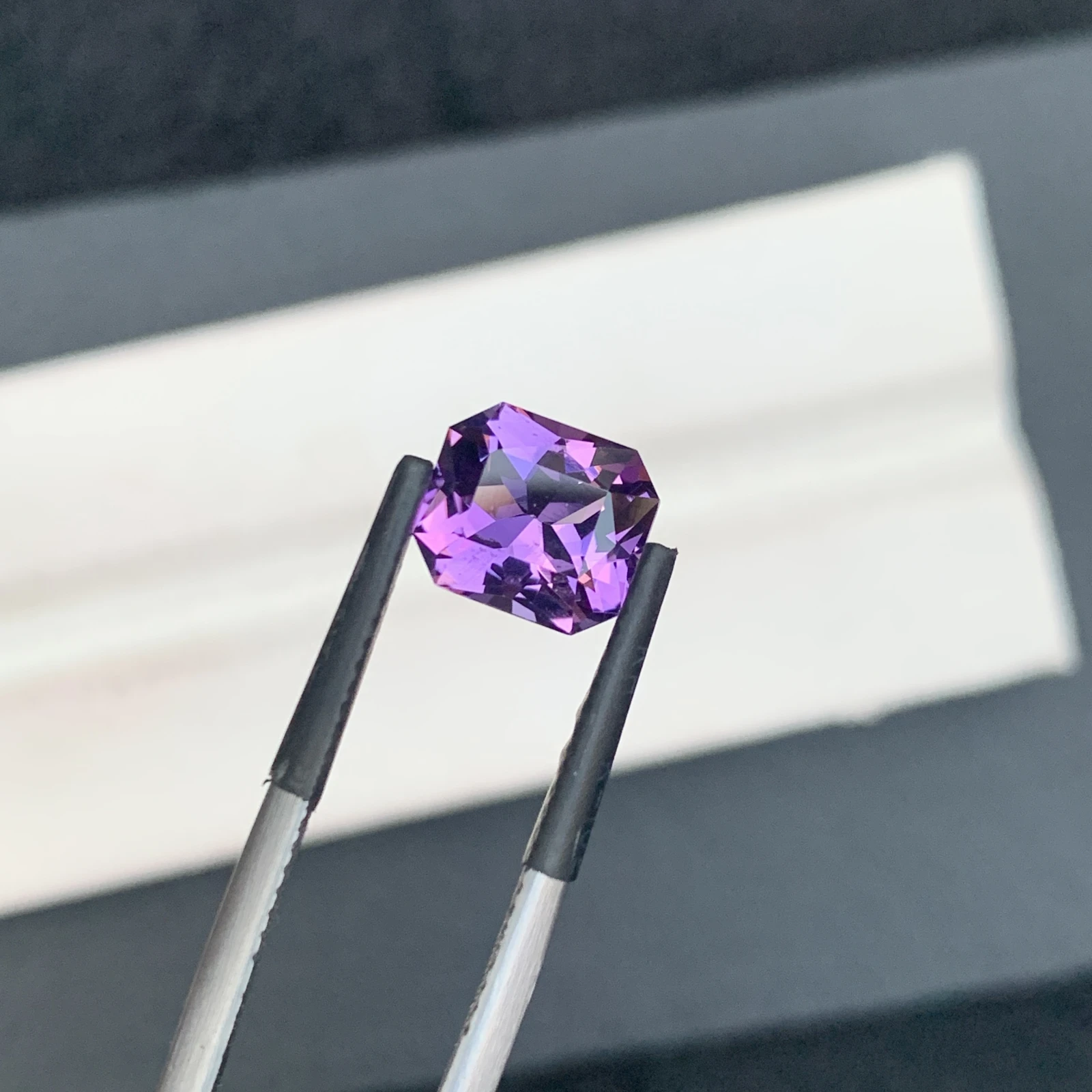 Natural Purple Amethyst 2.12 carat Faceted Octagon Fancy Cut Loose Gemstone