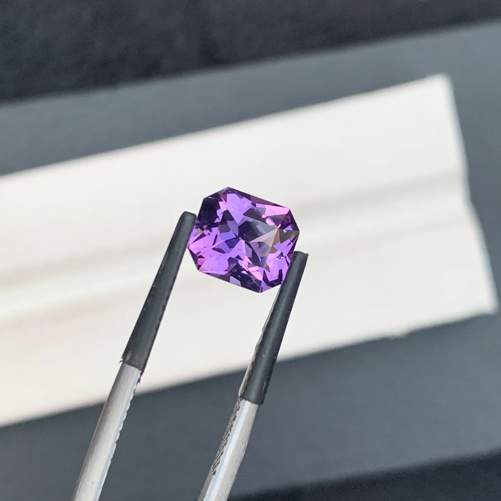 Natural Purple Amethyst 2.12 carat Faceted Octagon Fancy Cut Loose Gemstone