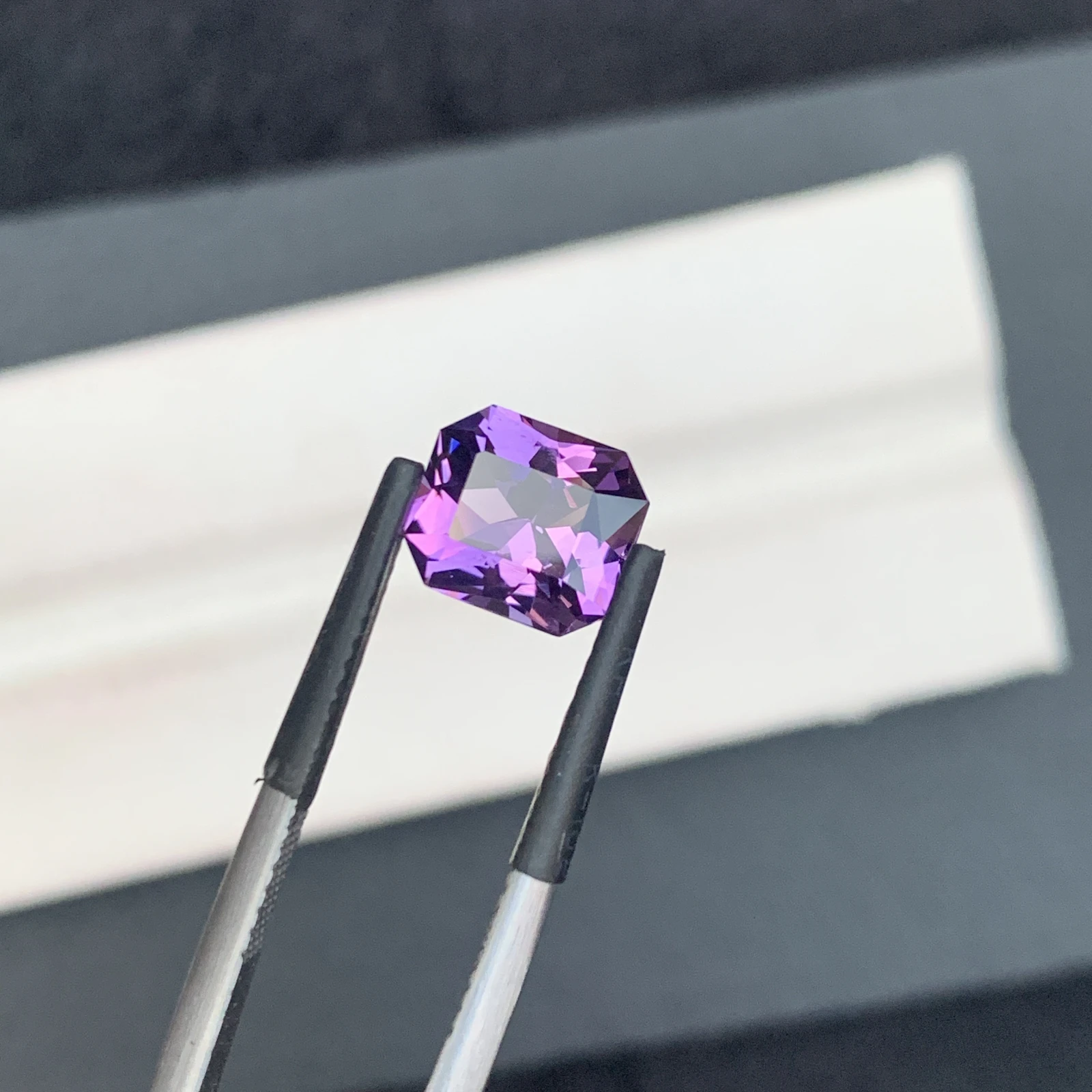 Natural Purple Amethyst 2.12 carat Faceted Octagon Fancy Cut Loose Gemstone