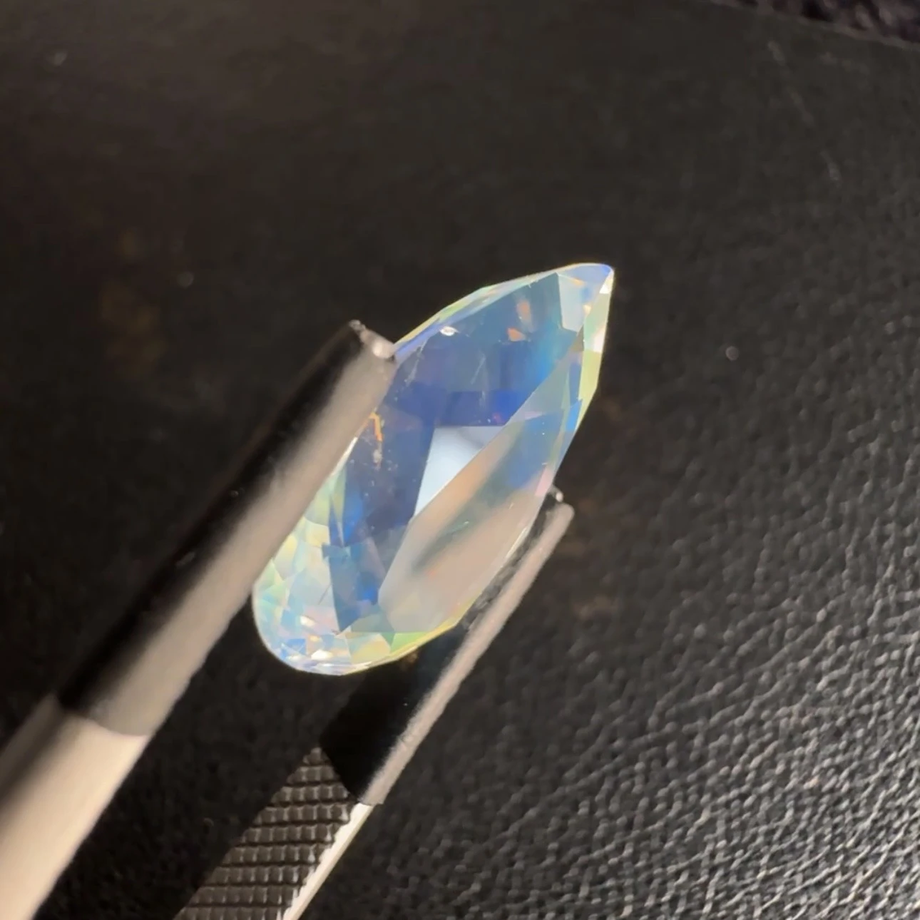 ICA GemLab Certified 5.16 ct Natural Rainbow Moonstone Pear Shape Loose Gemstone from Madagascar