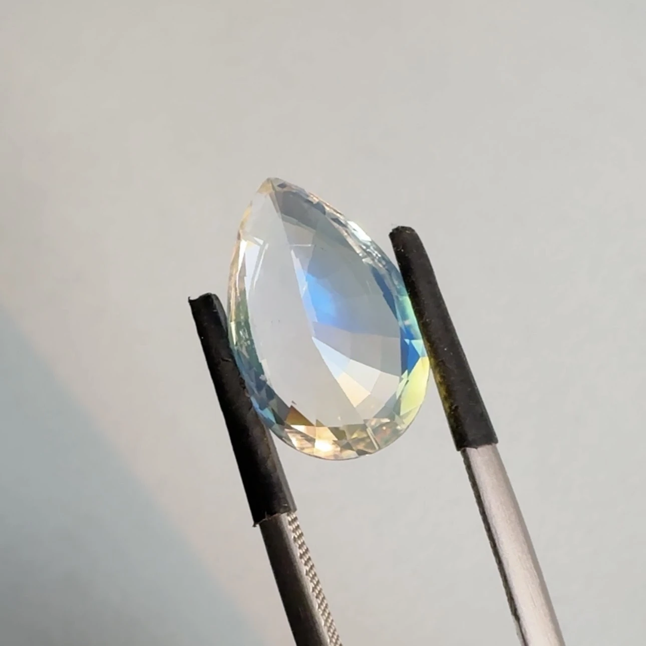 ICA GemLab Certified 5.16 ct Natural Rainbow Moonstone Pear Shape Loose Gemstone from Madagascar