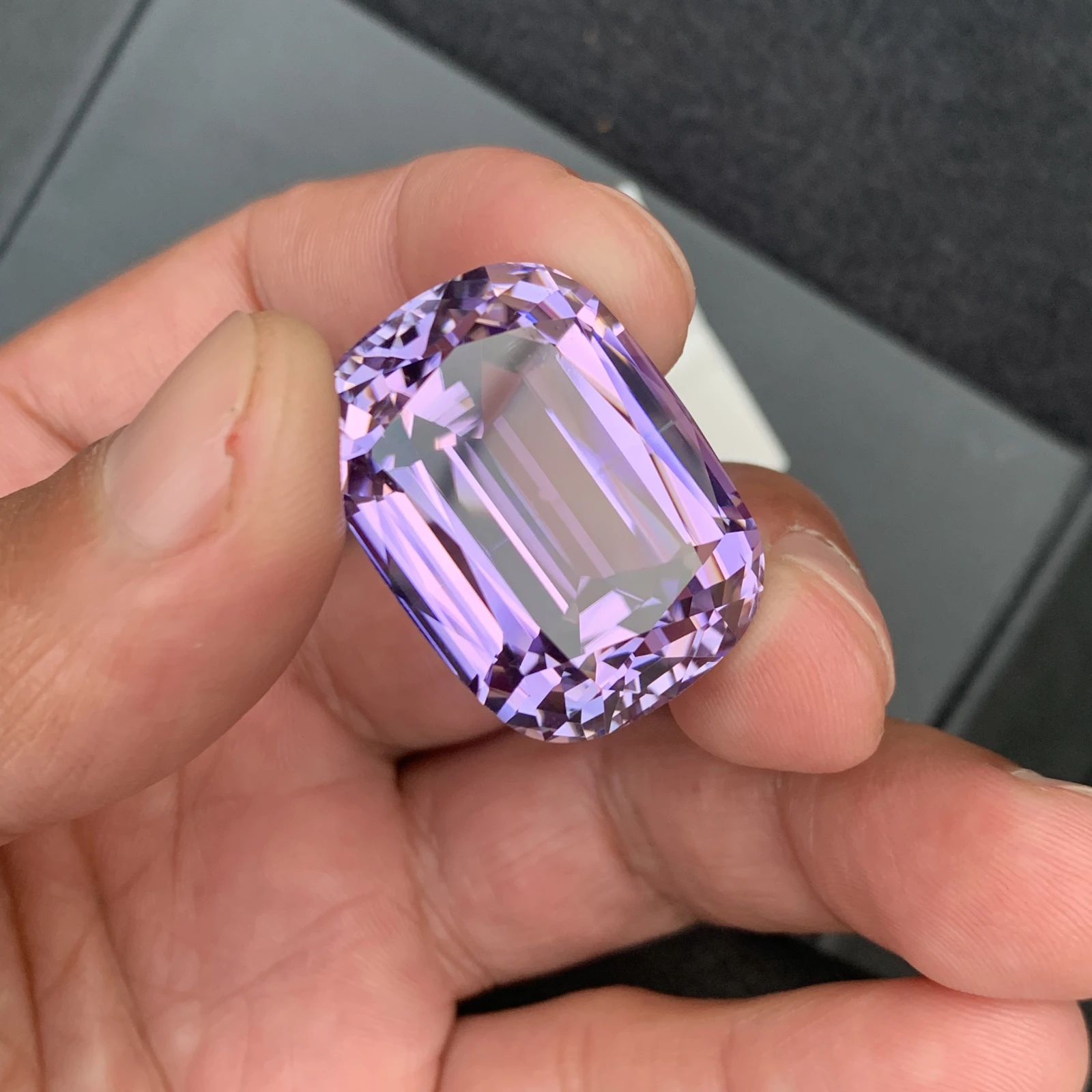 95.24 carat Unheated Natural Purple Kunizte Cushion Shape Loose Gemstone from Afghanisan