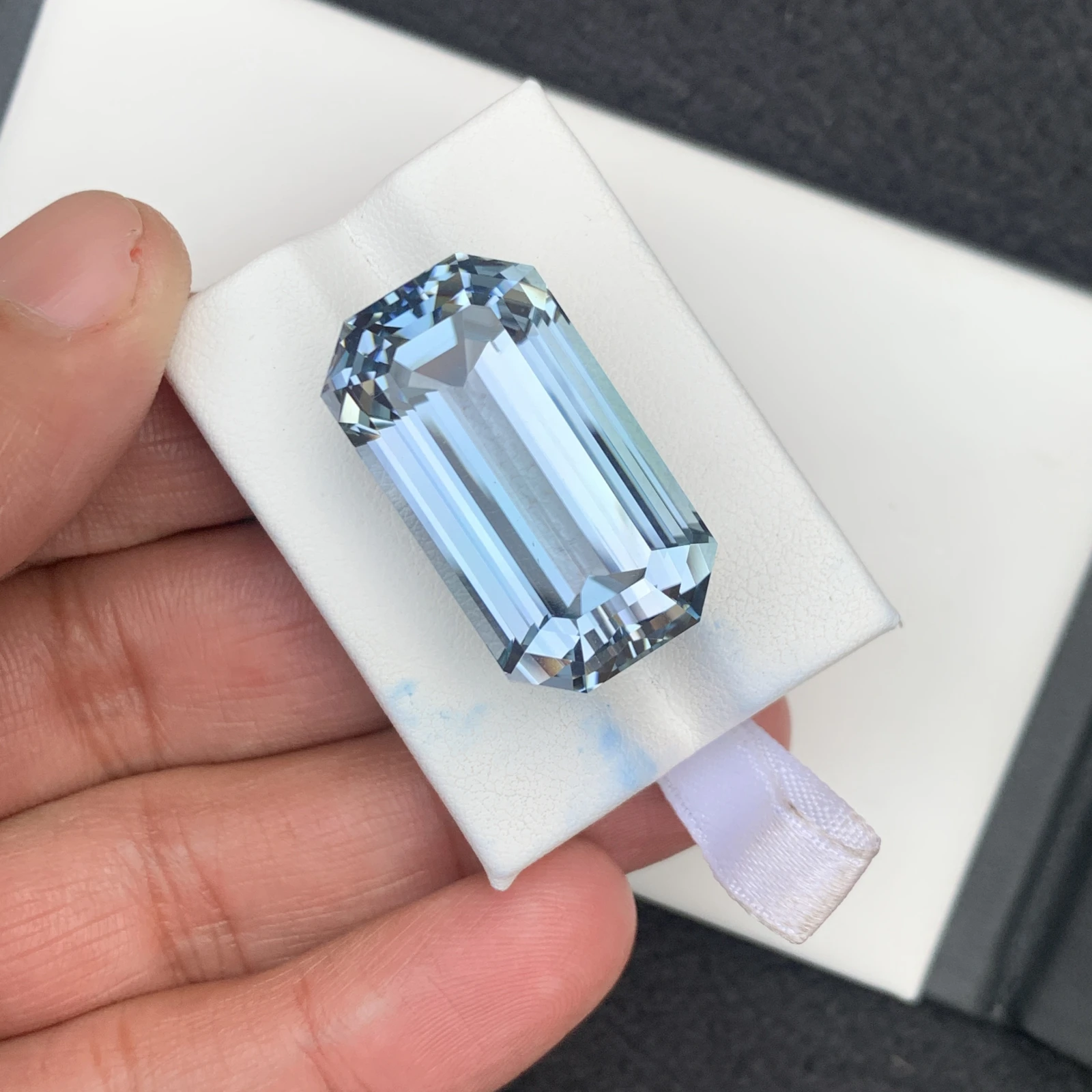 71.90 carat Unheated Natural Aqua Blue Kunzite Octagon Shape Loose Gemstone from Afghanistan
