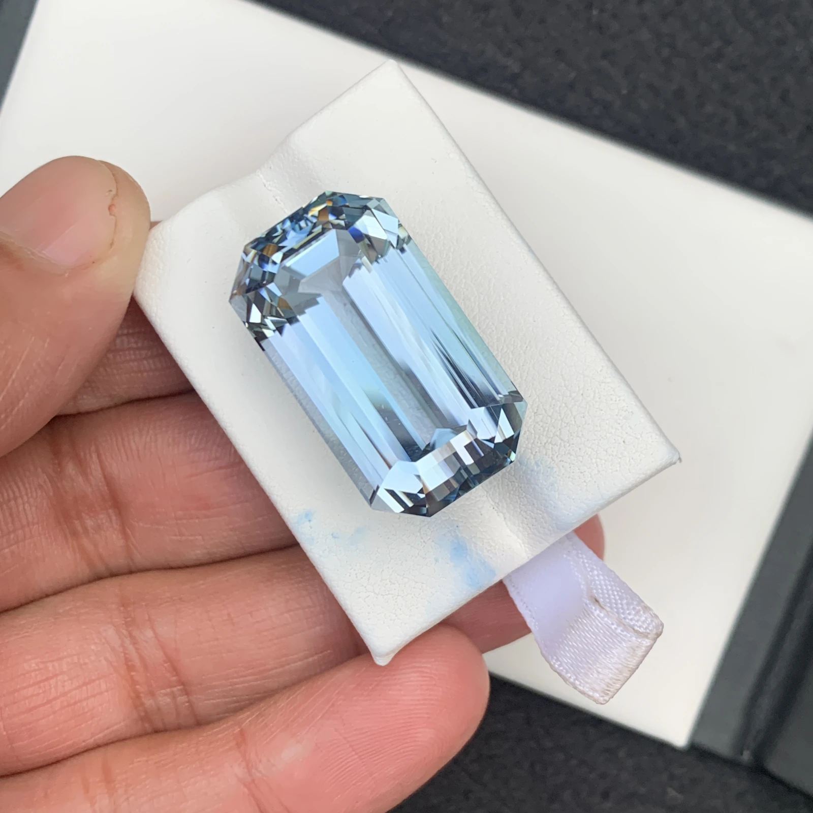 71.90 carat Unheated Natural Aqua Blue Kunzite Octagon Shape Loose Gemstone from Afghanistan