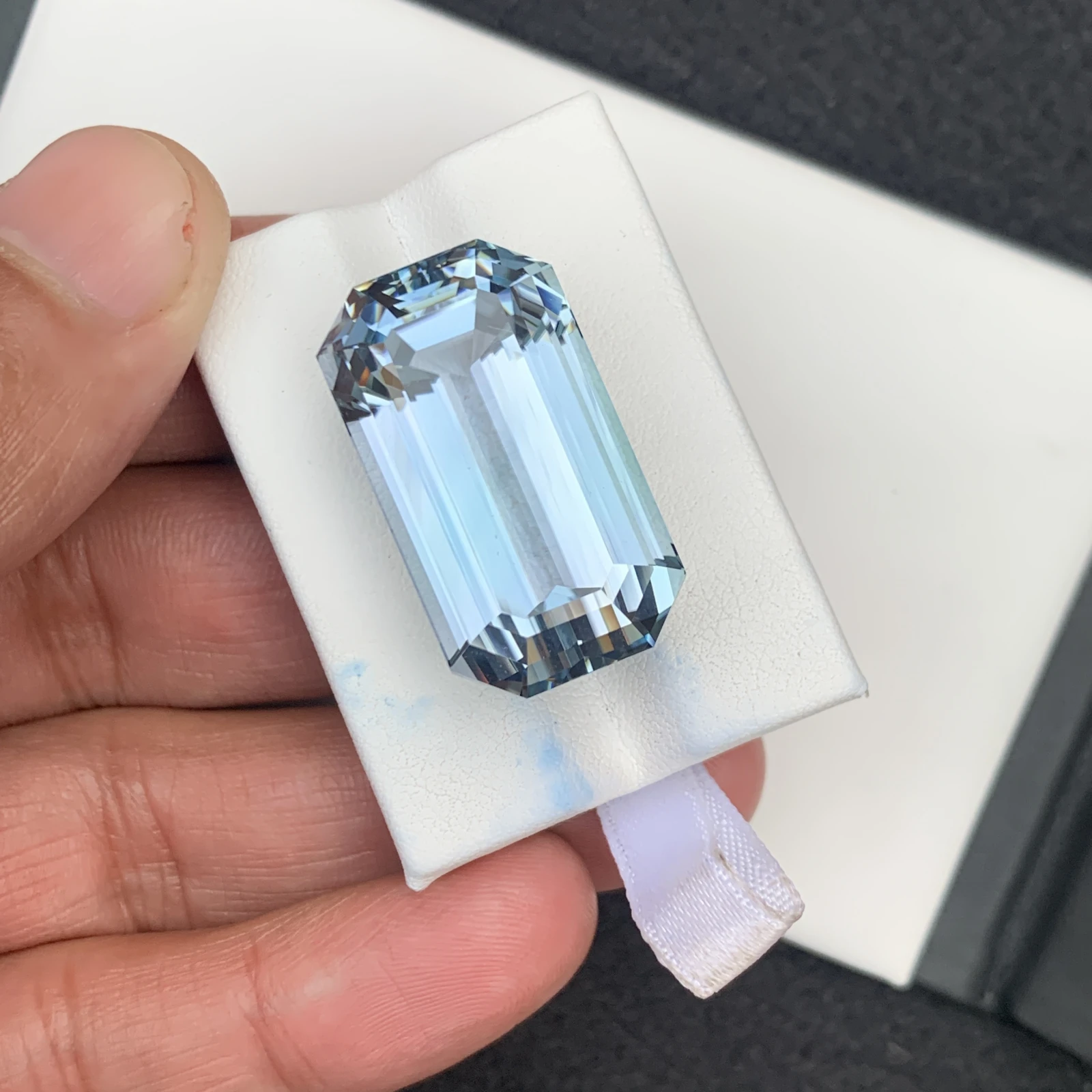 71.90 carat Unheated Natural Aqua Blue Kunzite Octagon Shape Loose Gemstone from Afghanistan