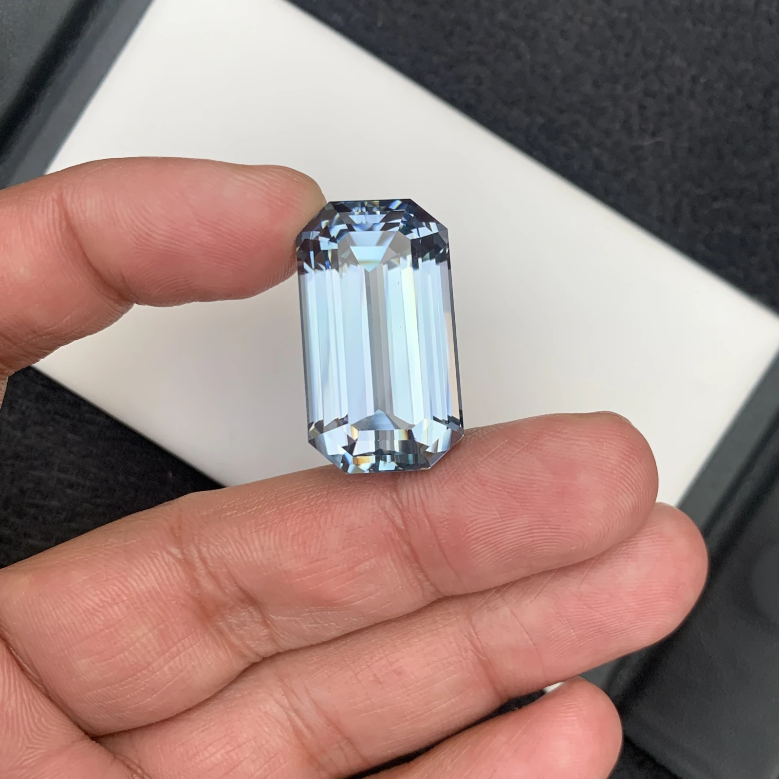 71.90 carat Unheated Natural Aqua Blue Kunzite Octagon Shape Loose Gemstone from Afghanistan
