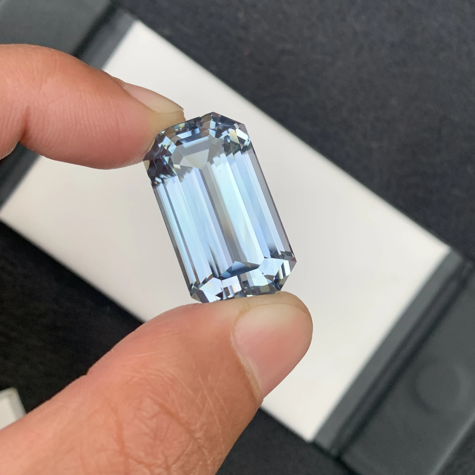 71.90 carat Unheated Natural Aqua Blue Kunzite Octagon Shape Loose Gemstone from Afghanistan