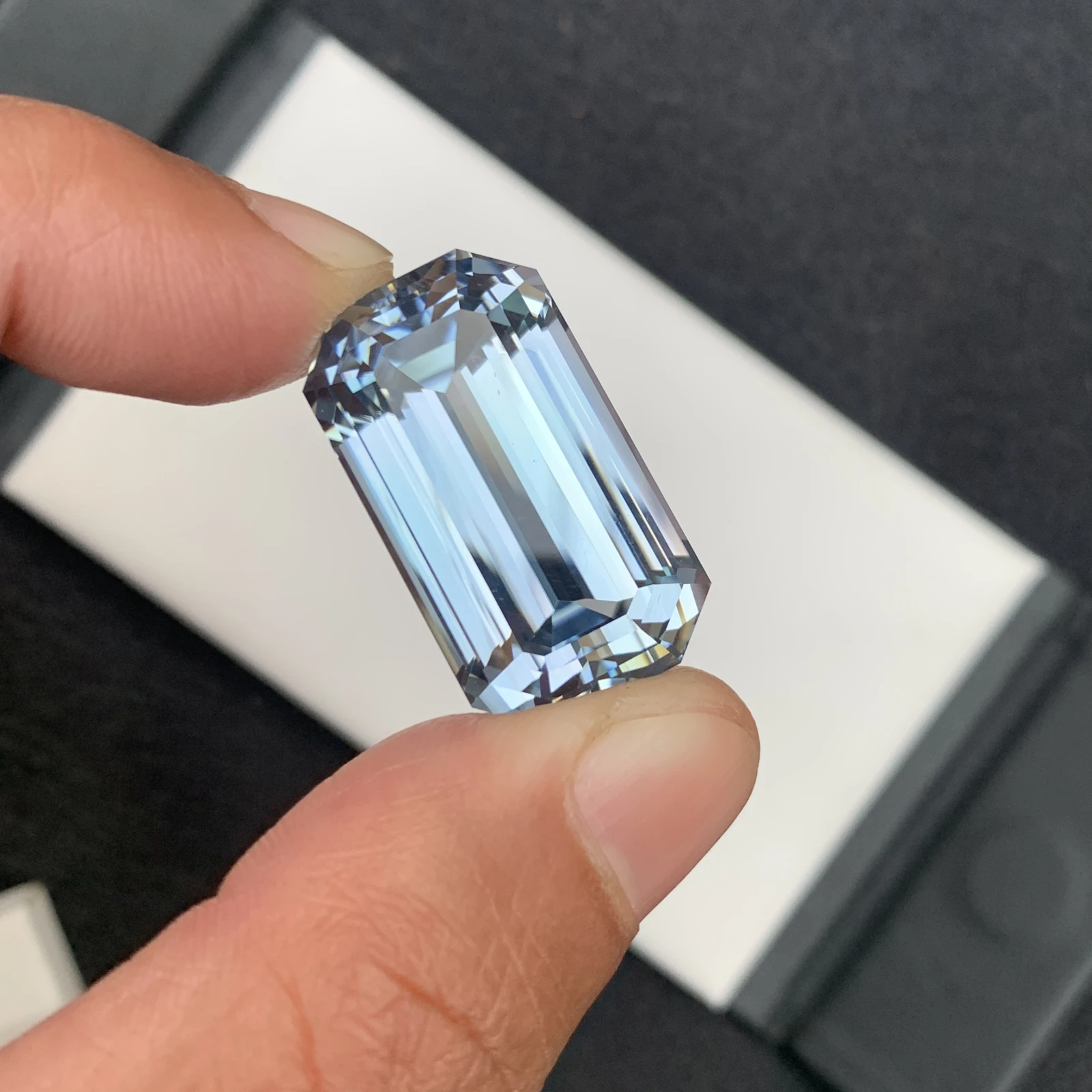 71.90 carat Unheated Natural Aqua Blue Kunzite Octagon Shape Loose Gemstone from Afghanistan