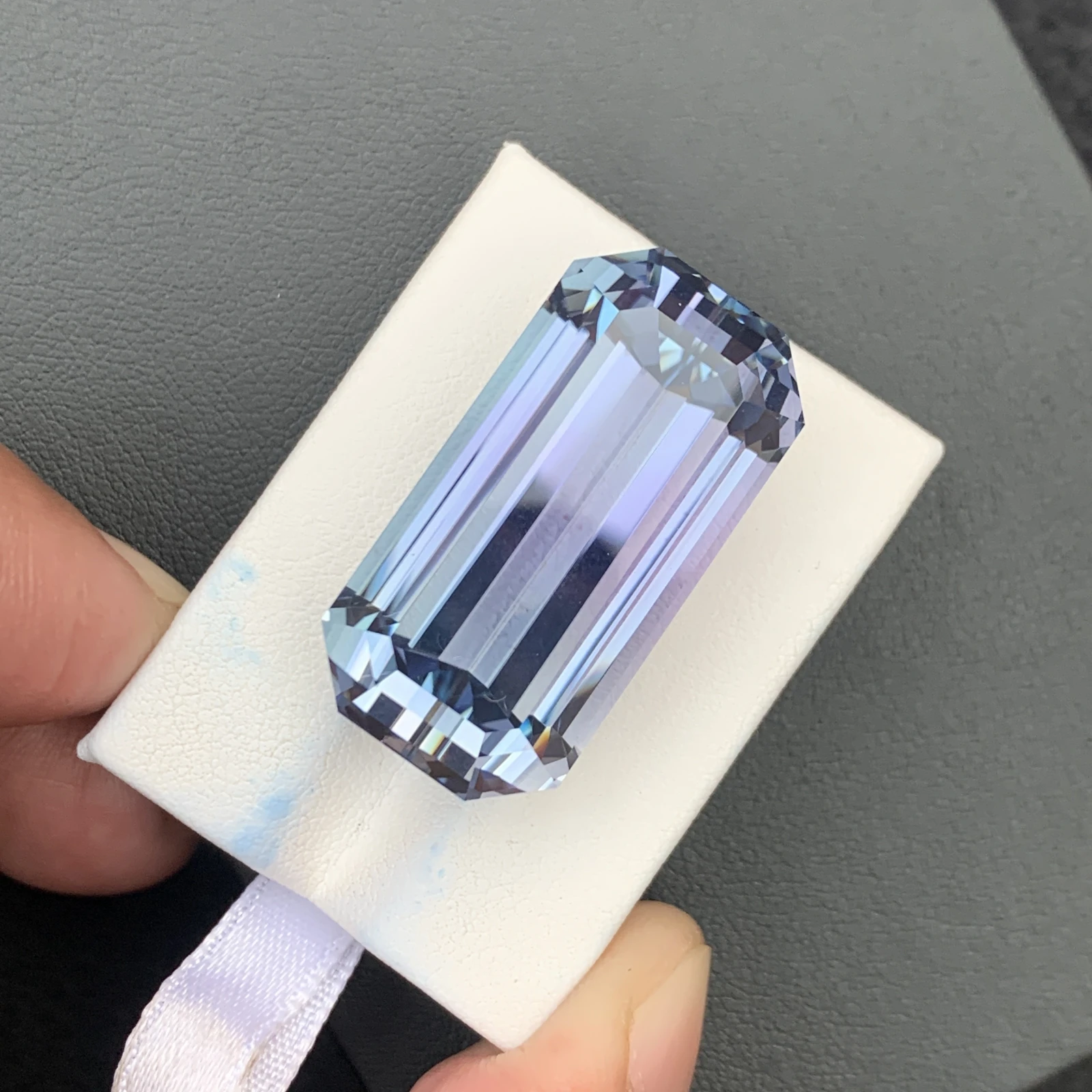 91.35 carat Unheated Natural Pinkish Aqua Blue Octagon Shape Loose Gemstone from Afghanistan