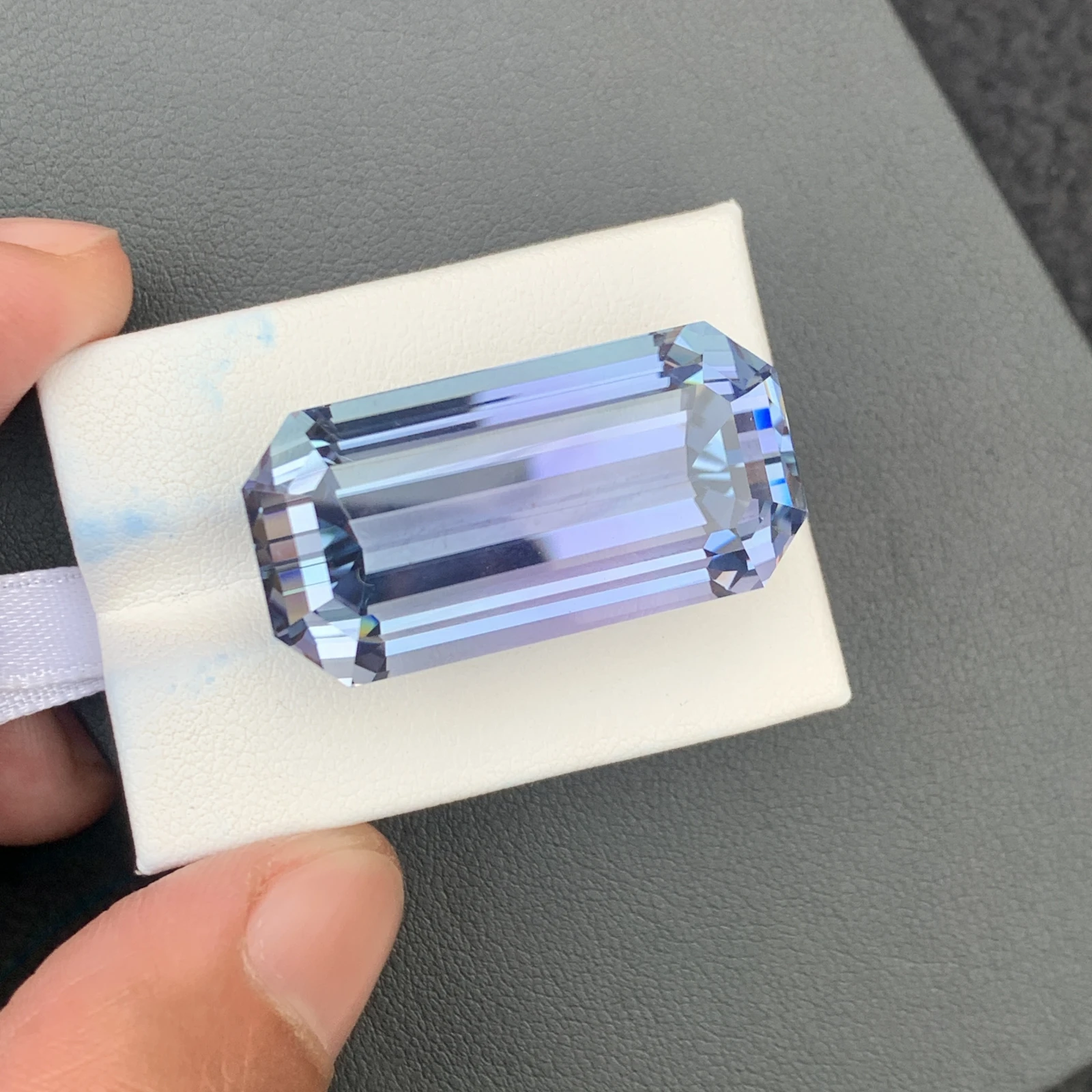 91.35 carat Unheated Natural Pinkish Aqua Blue Octagon Shape Loose Gemstone from Afghanistan