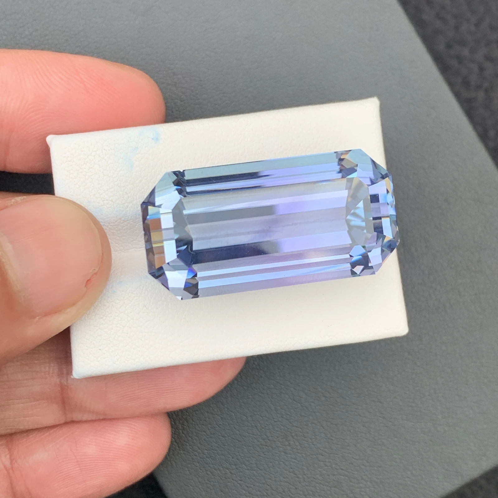 91.35 carat Unheated Natural Pinkish Aqua Blue Octagon Shape Loose Gemstone from Afghanistan