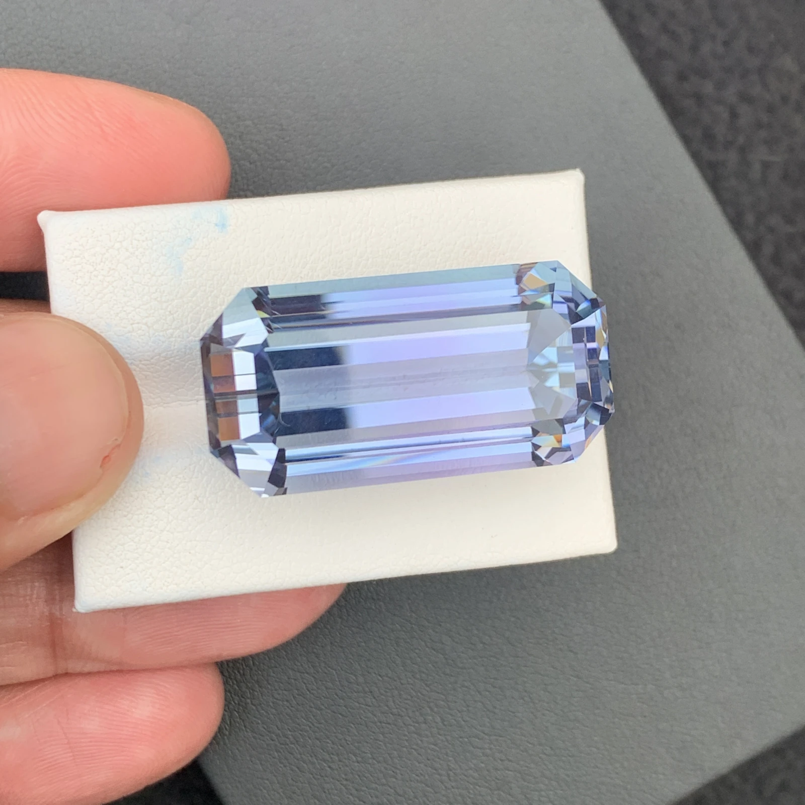 91.35 carat Unheated Natural Pinkish Aqua Blue Octagon Shape Loose Gemstone from Afghanistan