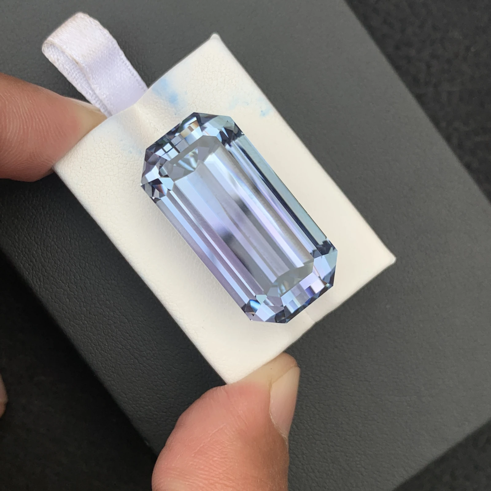 91.35 carat Unheated Natural Pinkish Aqua Blue Octagon Shape Loose Gemstone from Afghanistan