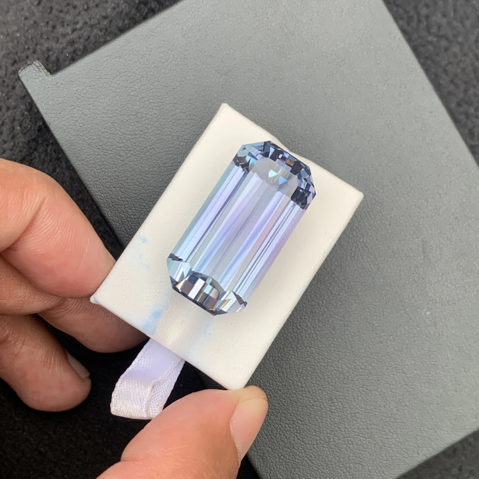 91.35 carat Unheated Natural Pinkish Aqua Blue Octagon Shape Loose Gemstone from Afghanistan