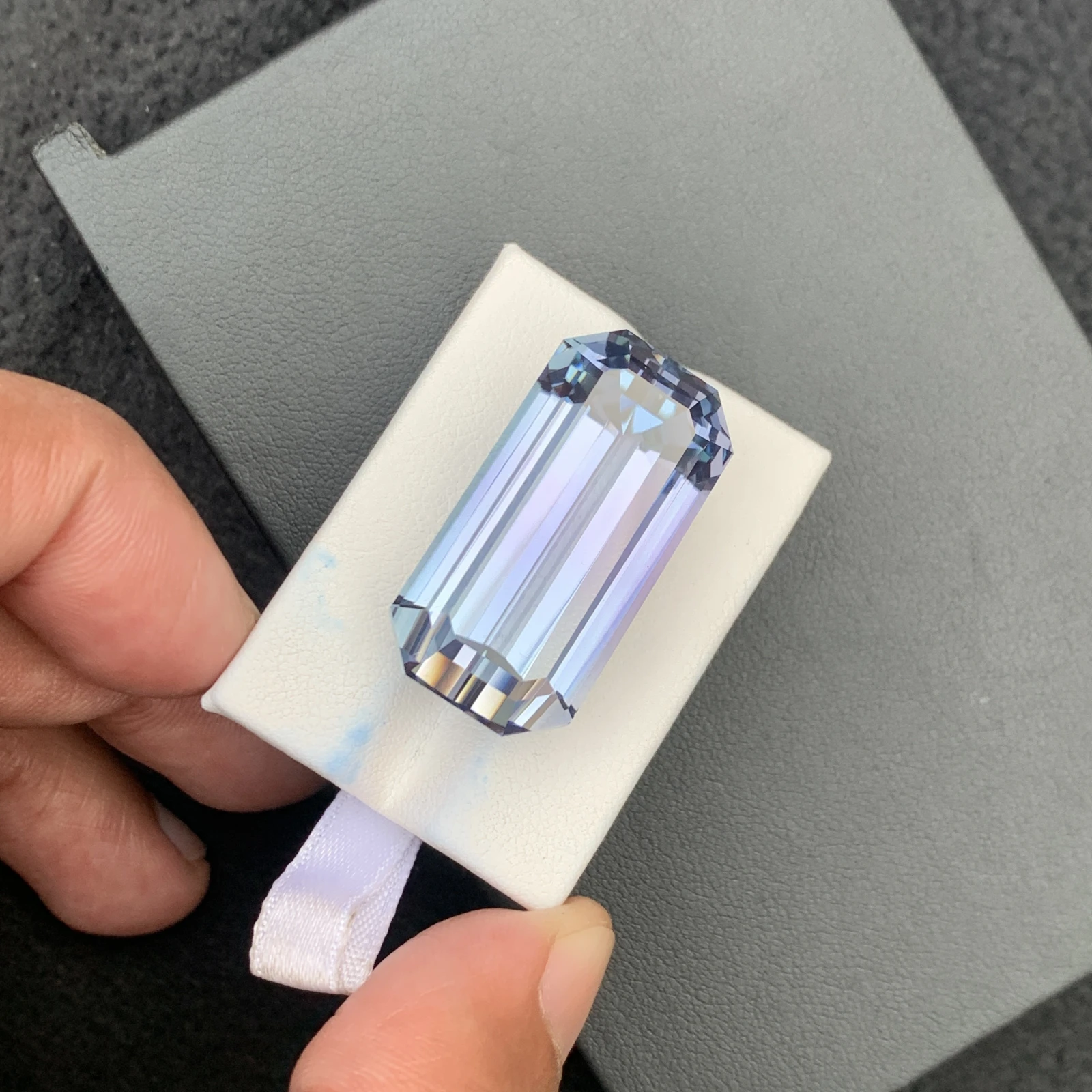 91.35 carat Unheated Natural Pinkish Aqua Blue Octagon Shape Loose Gemstone from Afghanistan