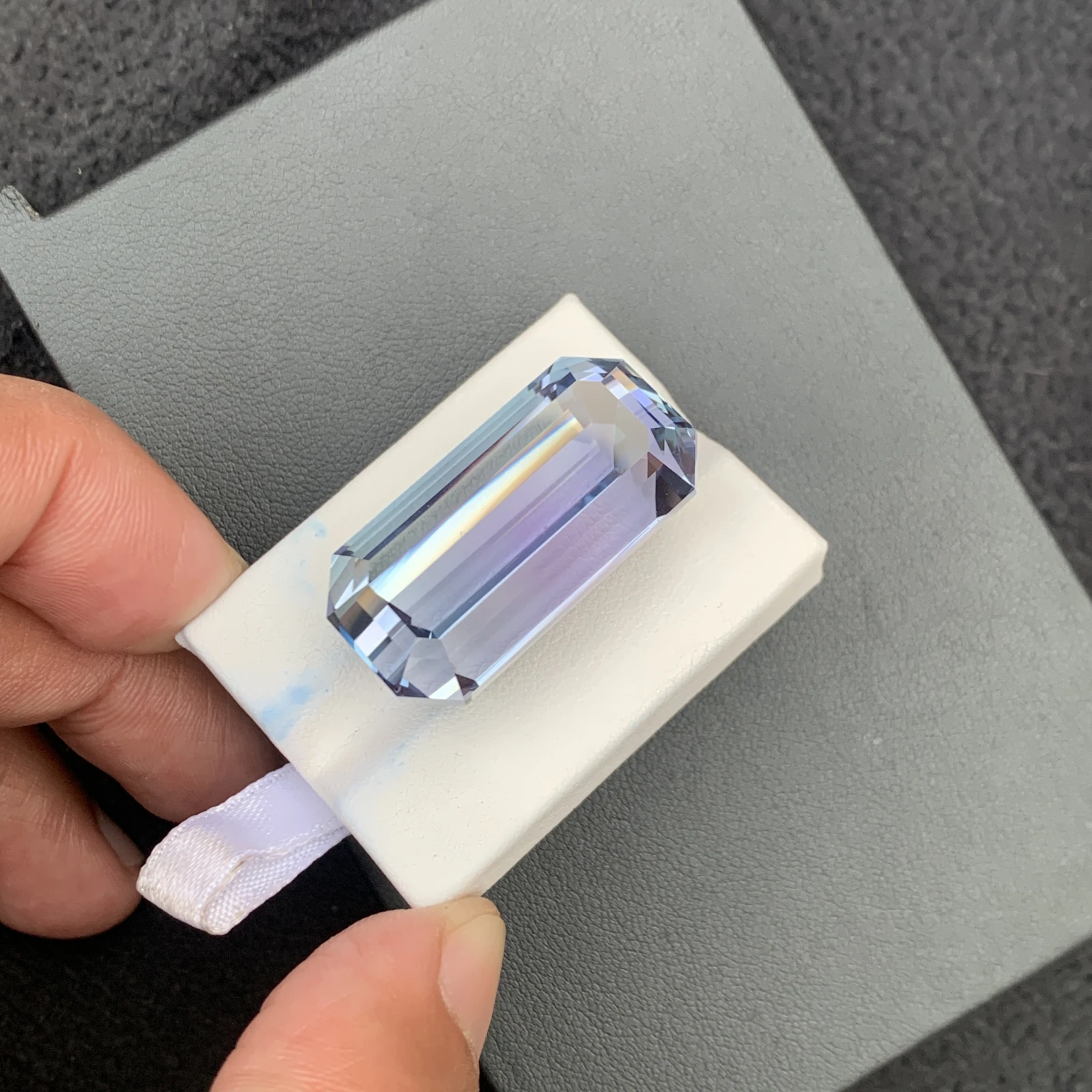 91.35 carat Unheated Natural Pinkish Aqua Blue Octagon Shape Loose Gemstone from Afghanistan