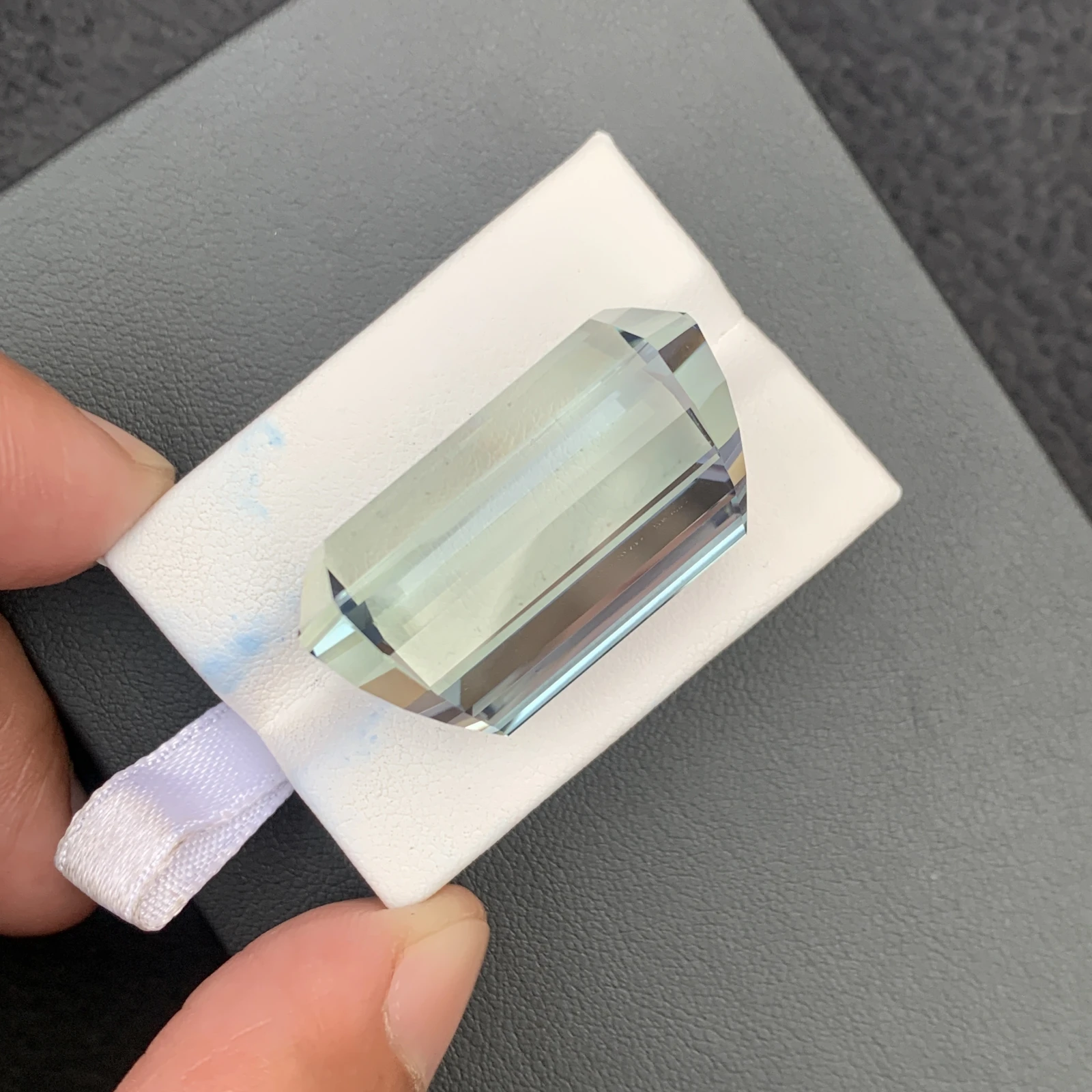 91.35 carat Unheated Natural Pinkish Aqua Blue Octagon Shape Loose Gemstone from Afghanistan