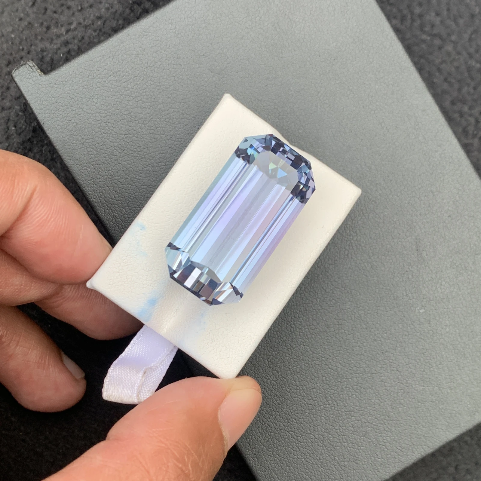 91.35 carat Unheated Natural Pinkish Aqua Blue Octagon Shape Loose Gemstone from Afghanistan